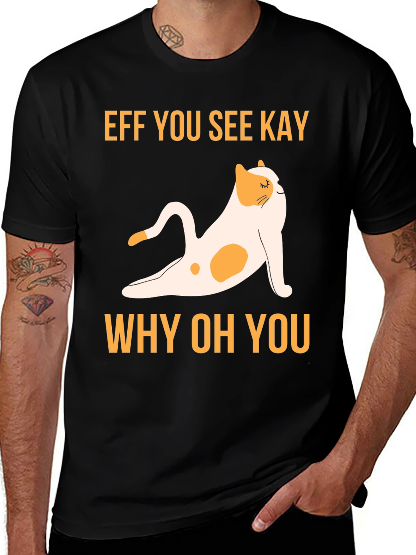 Variant 8 of Yoga Cat T-Shirt - Eff You See Kay, Why Oh You