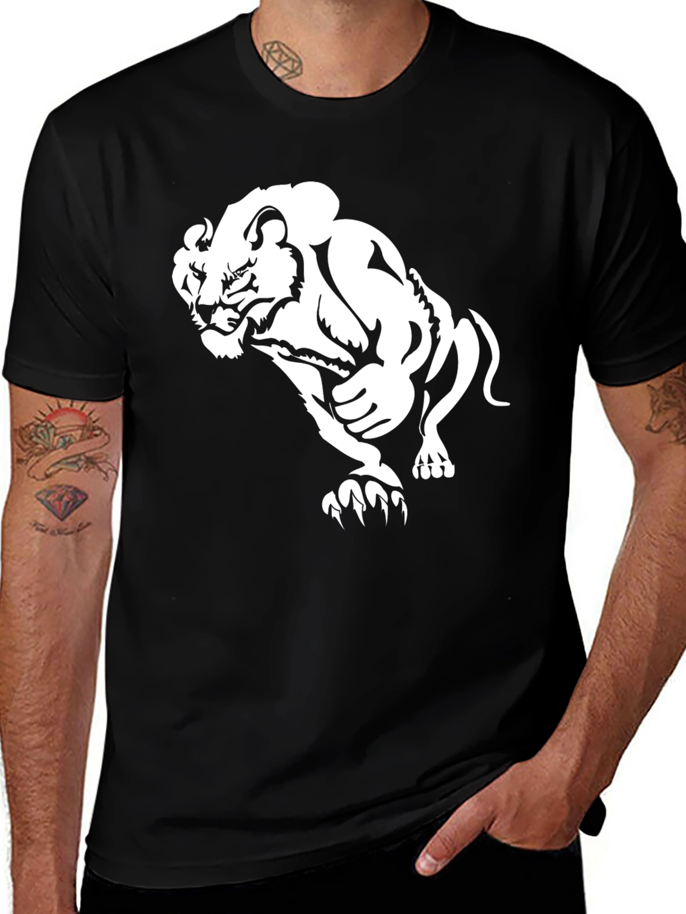 Variant 7 of Black Lion Graphic Tee - Stylish Men's T-Shirt