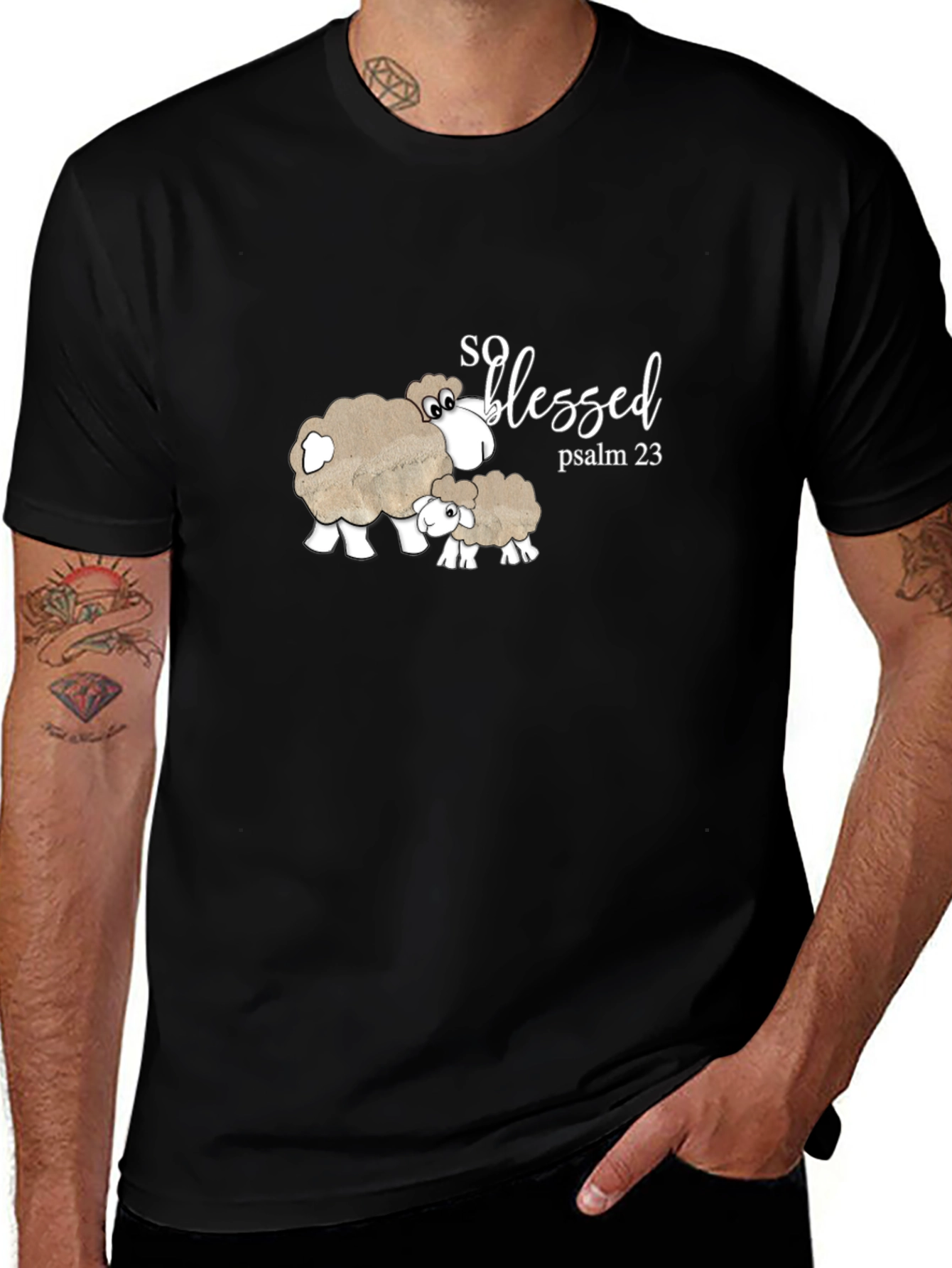 So Blessed Psalm 23 Black T-Shirt