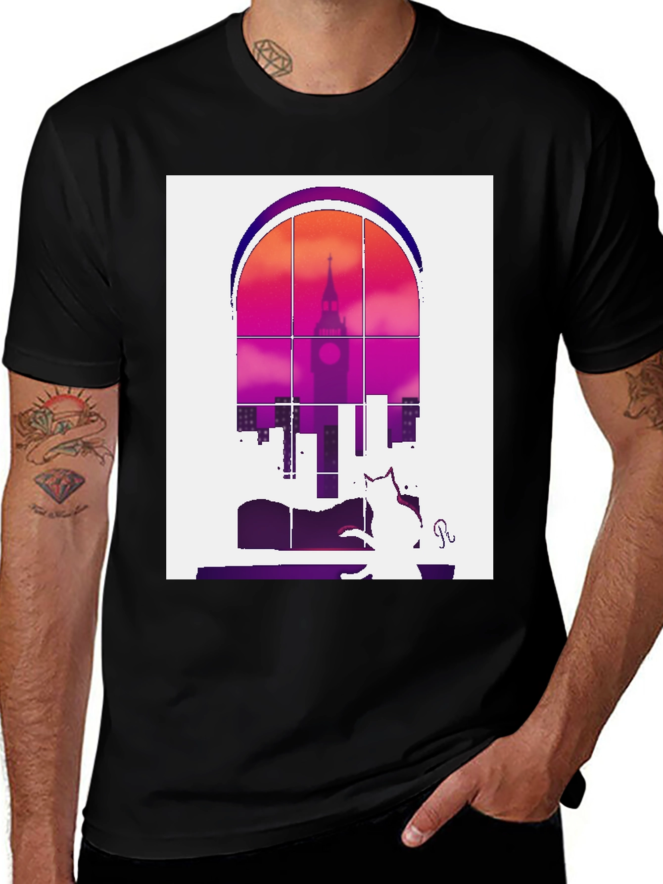 Variant 4 of London Cat Silhouette T-Shirt