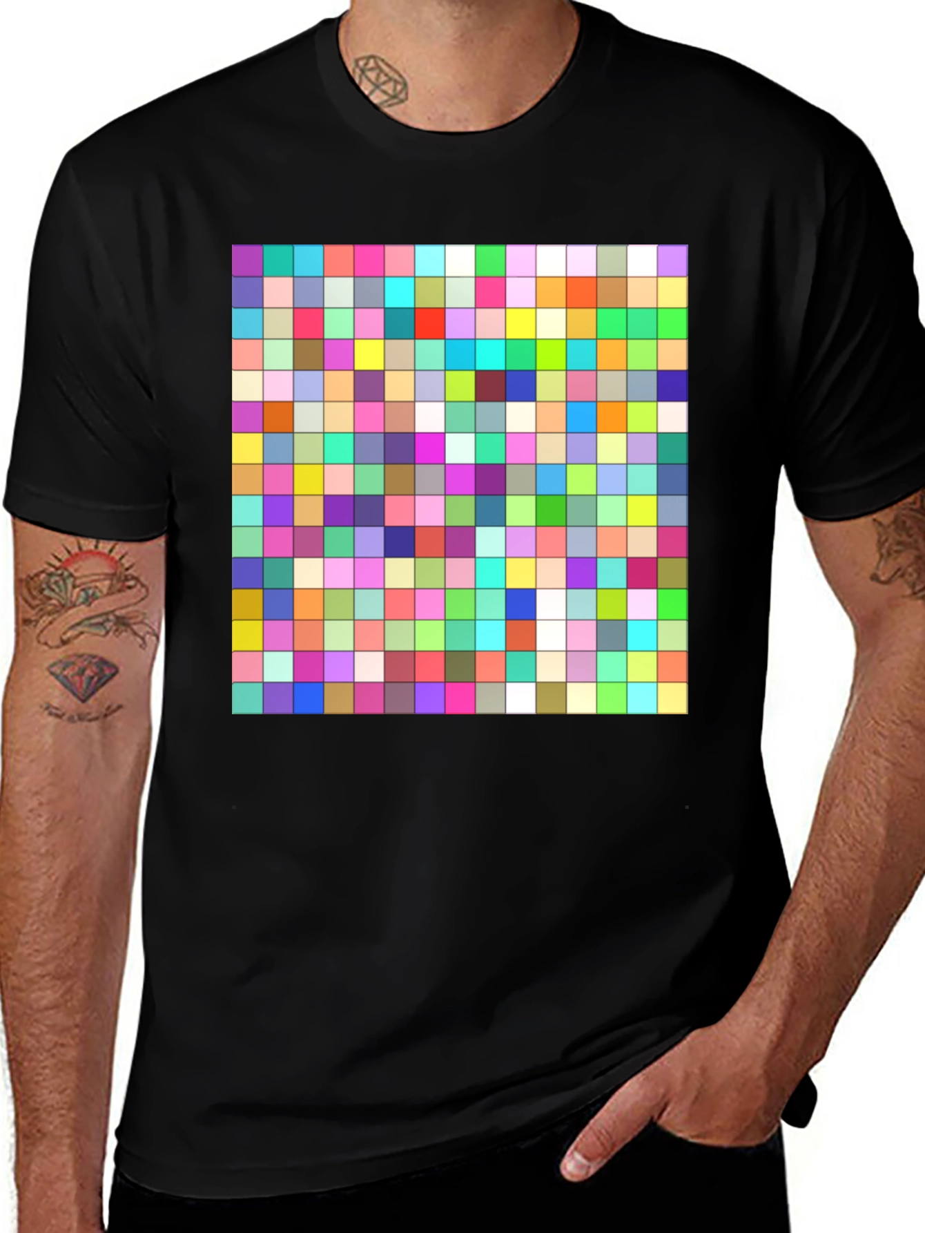 Variant 6 of Pixelated Grid Tee - Vibrant Graphic T-Shirt
