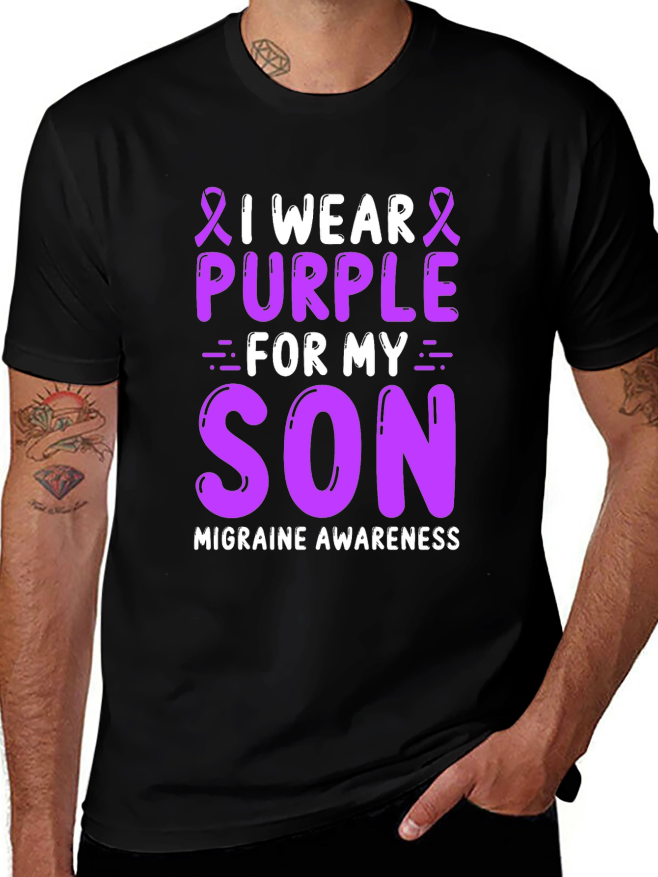 Purple Ribbon Migraine Awareness T-Shirt