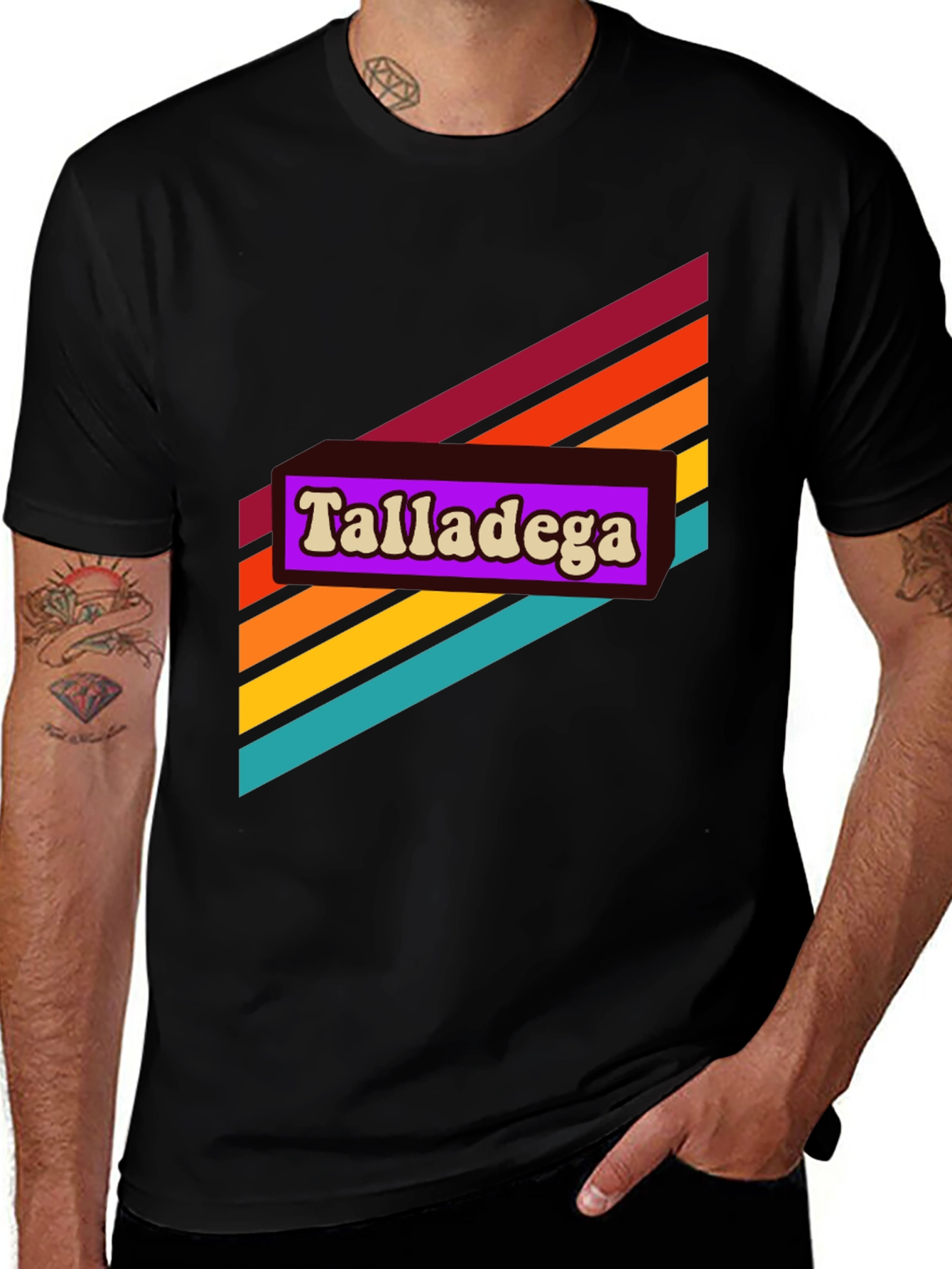 Retro Talladega Graphic Tee - Black