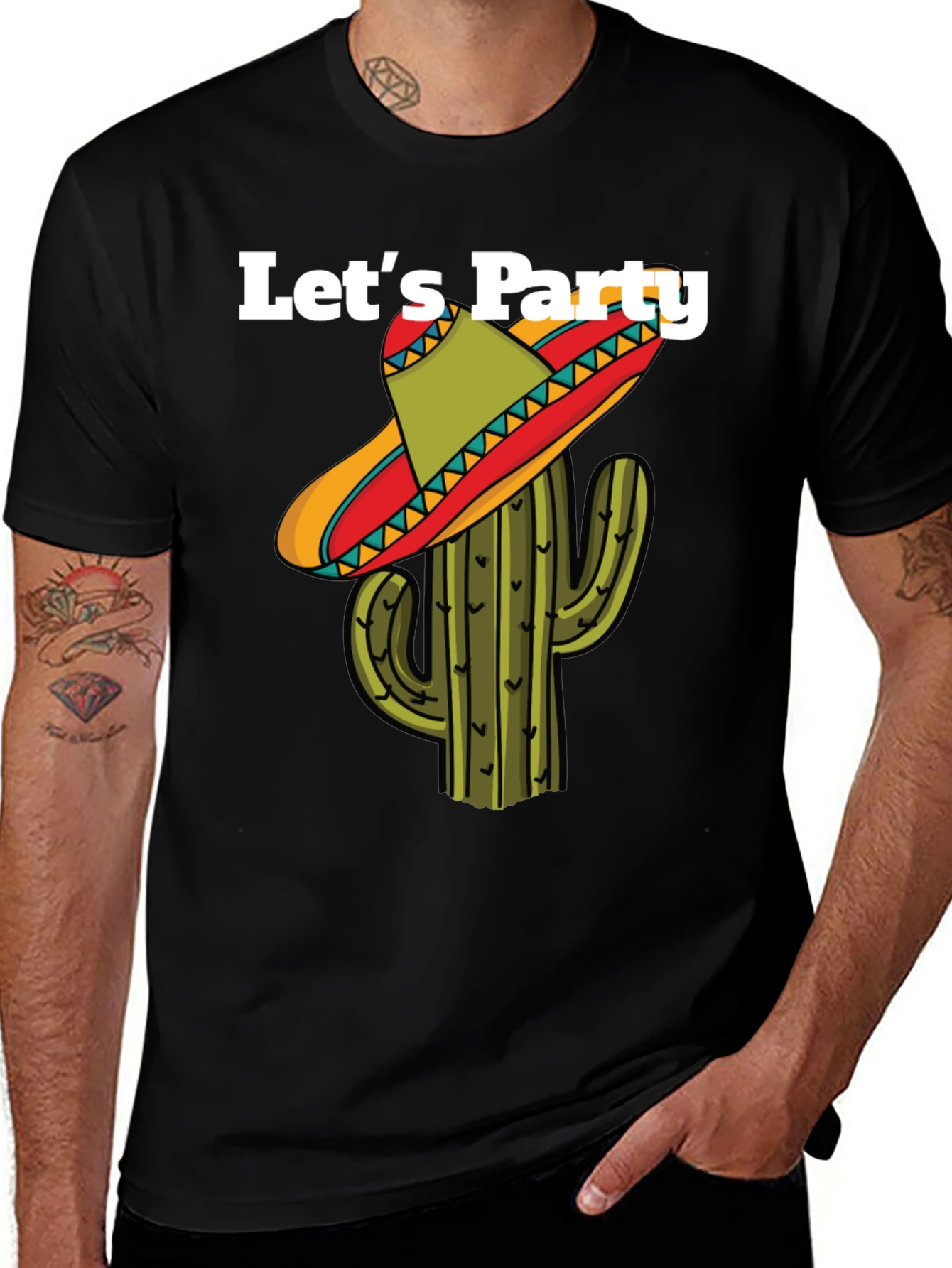 Variant 25 of Let's Party Cactus Sombrero T-Shirt