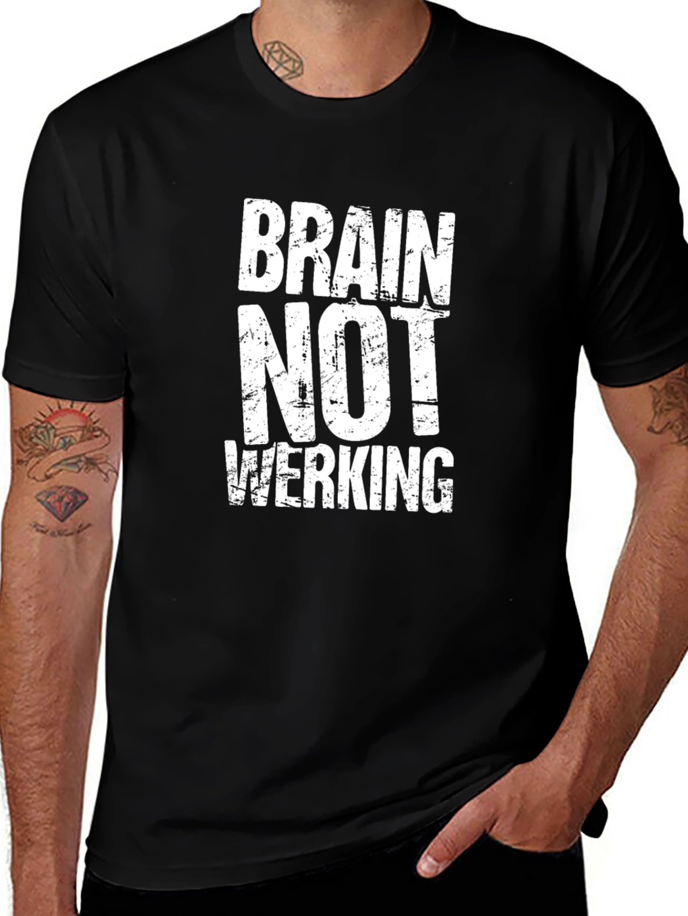 Variant 19 of Brain Not Working Graphic T-Shirt - Humor Tee