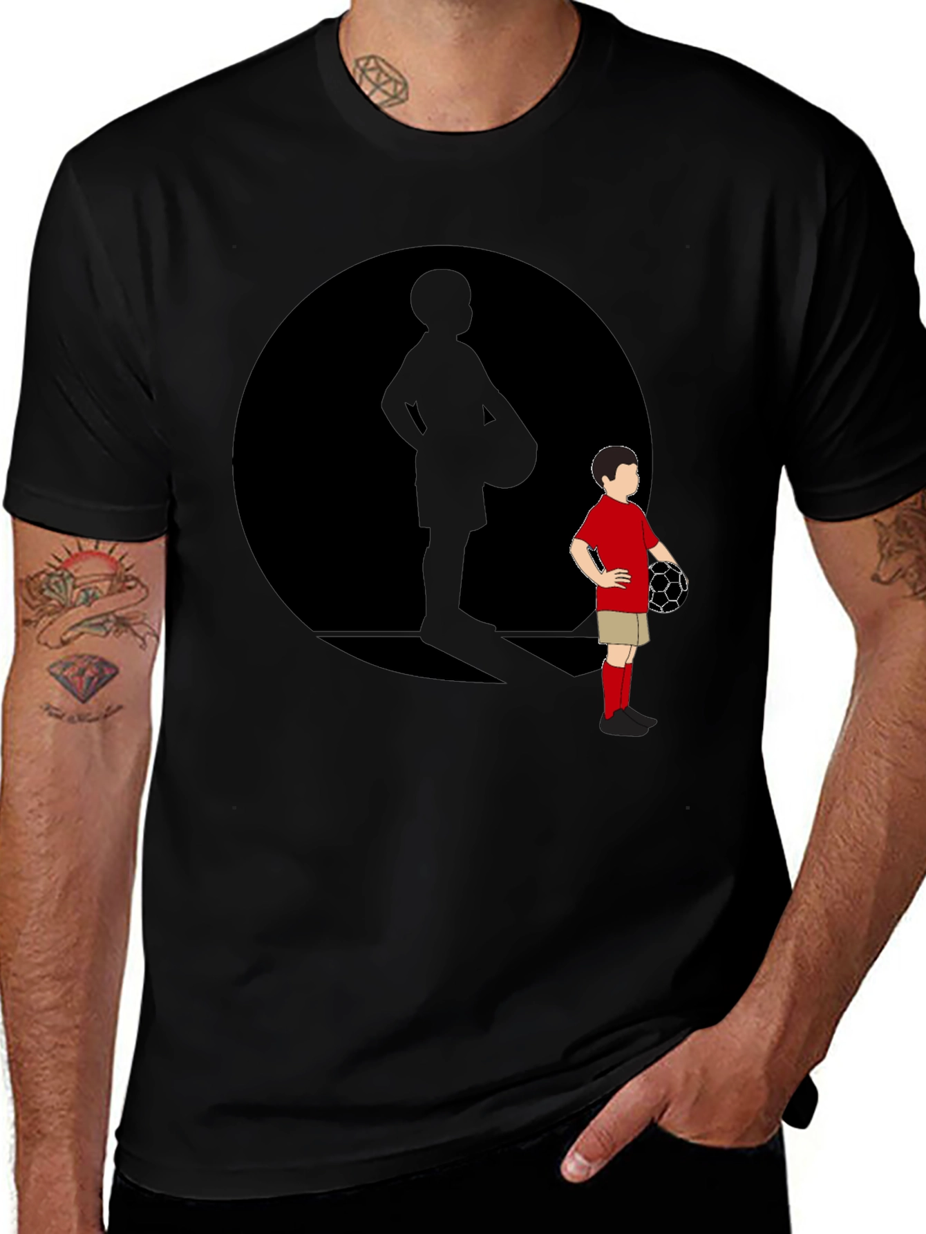 Variant 11 of Soccer Boy Shadow Graphic T-Shirt