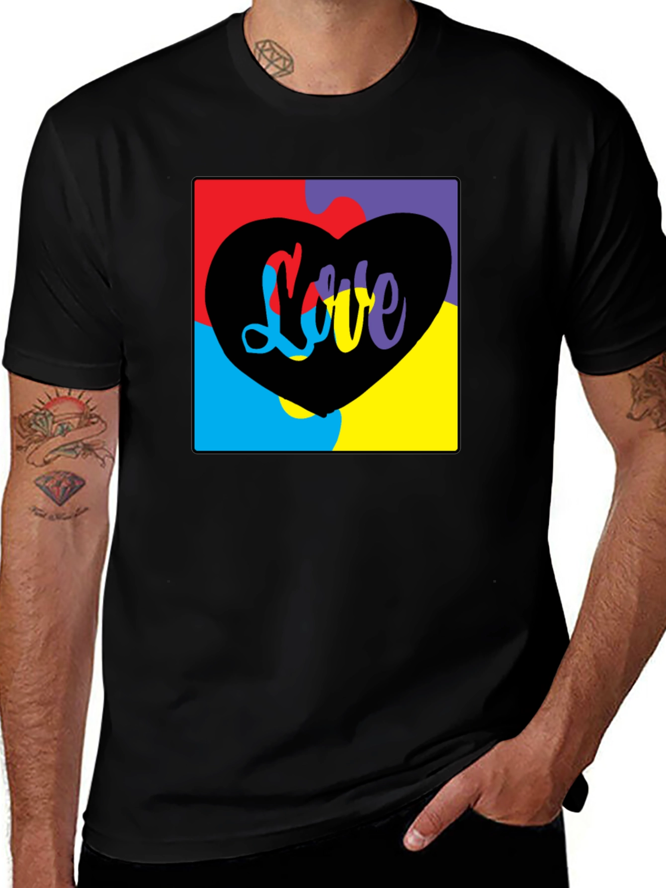 Variant 28 of Love Heart Puzzle Piece Graphic T-Shirt