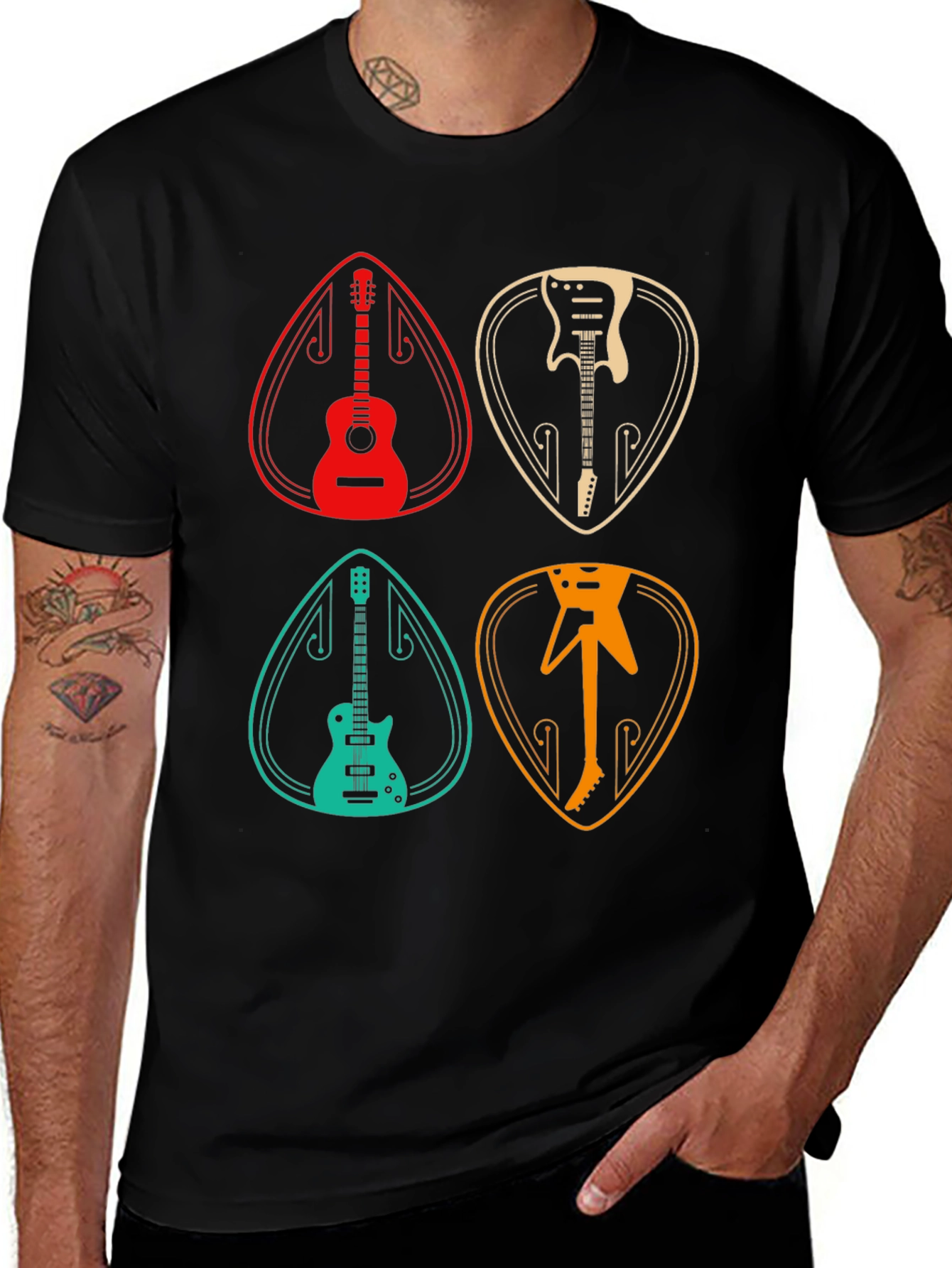 Variant 25 of Guitar Pick Music Graphic Tee