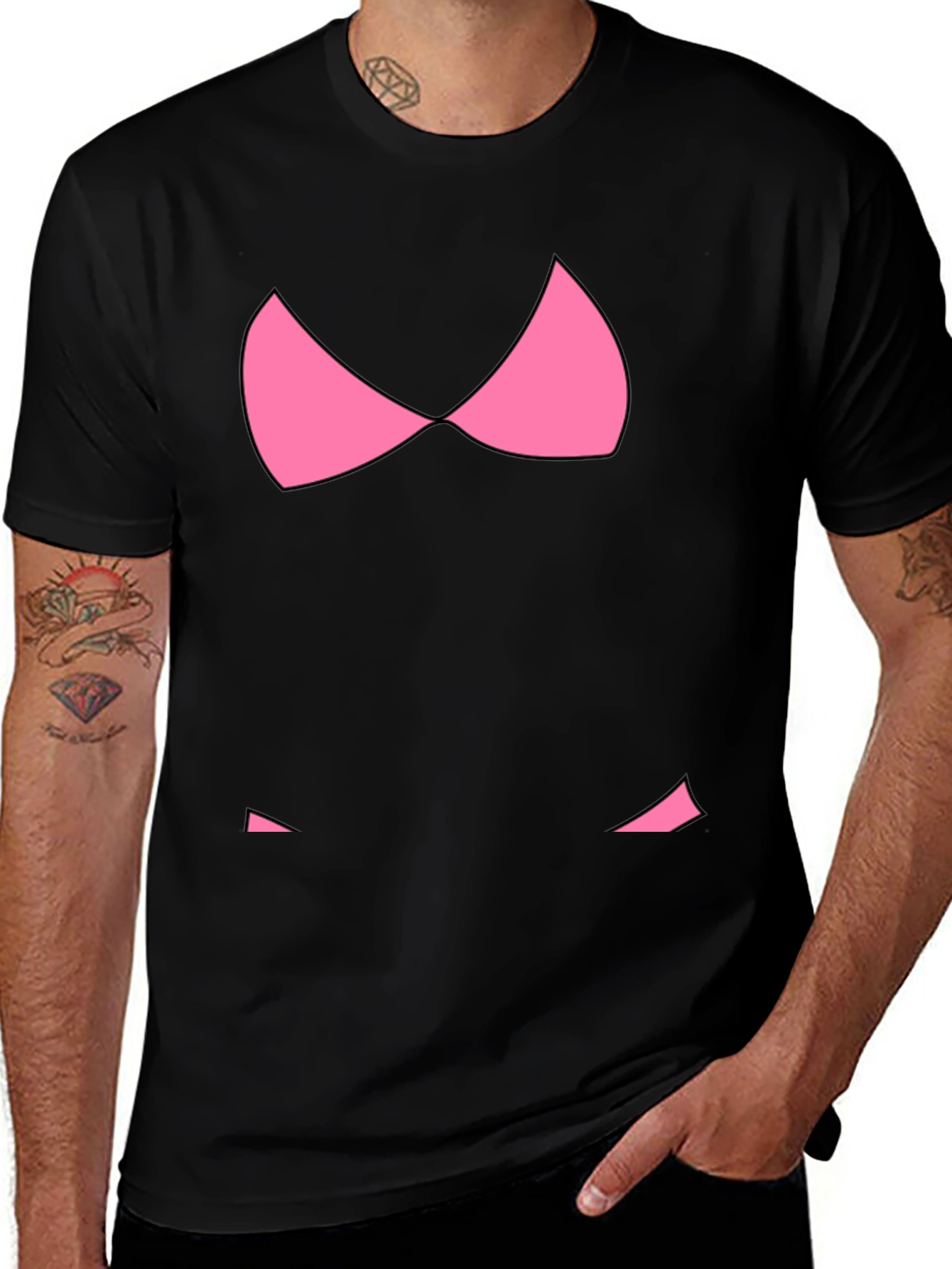 Variant 14 of Novelty Graphic Tee: Funny Bikini Top Design