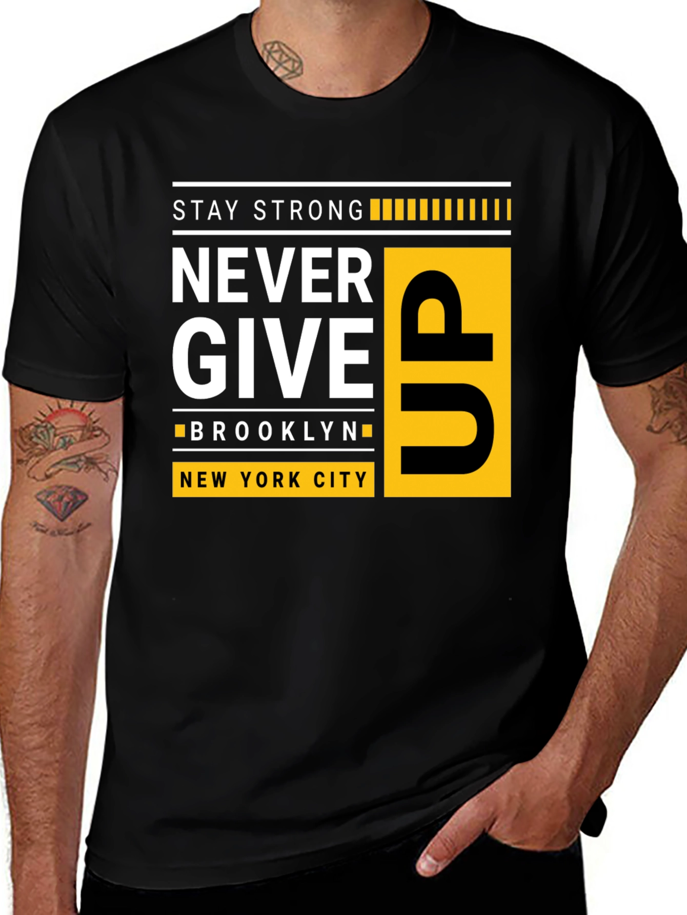 Variant 4 of Stay Strong Graphic Tee - Never Give Up T-Shirt