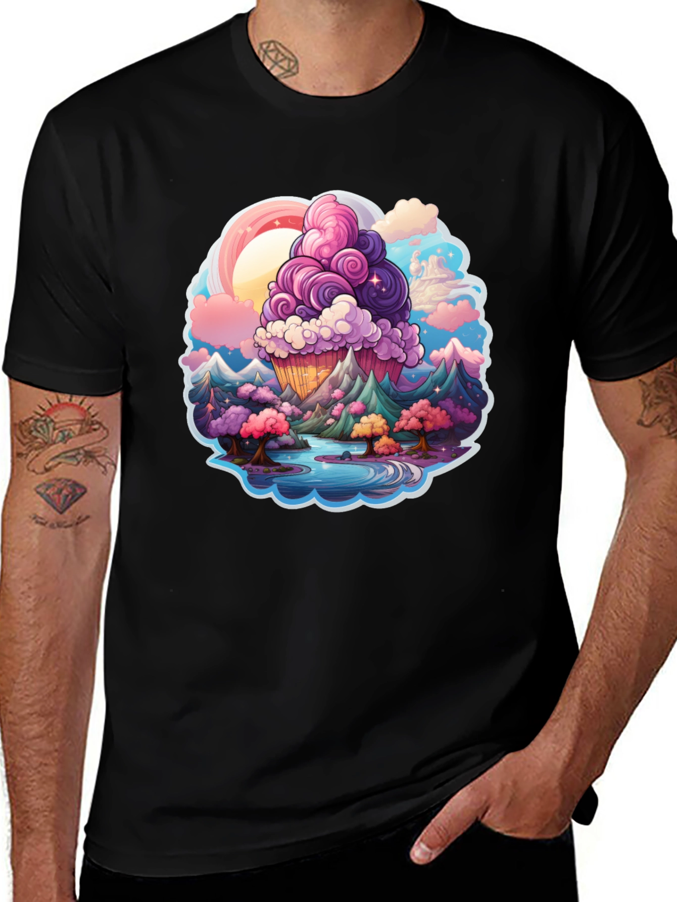 Variant 8 of Fantasy Landscape Cupcake Graphic Tee