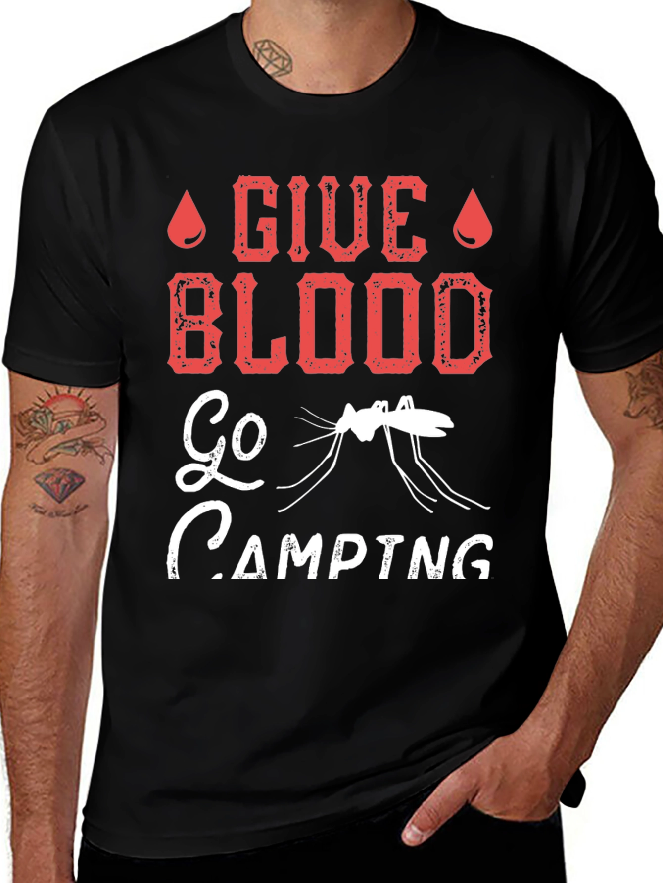 Variant 20 of Give Blood Go Camping Graphic T-Shirt