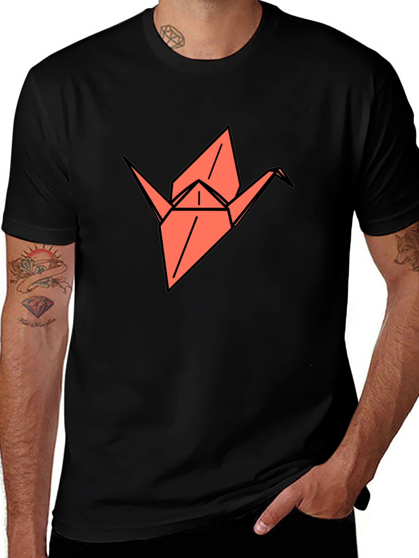 Variant 5 of Origami Crane Graphic Tee - Stylish and Unique