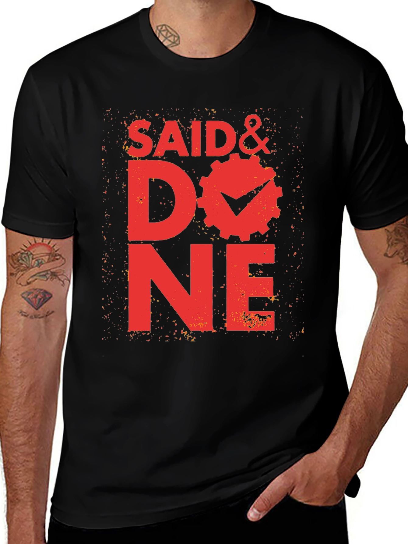 Variant 19 of Said & Done Graphic Tee - Black Cotton T-Shirt