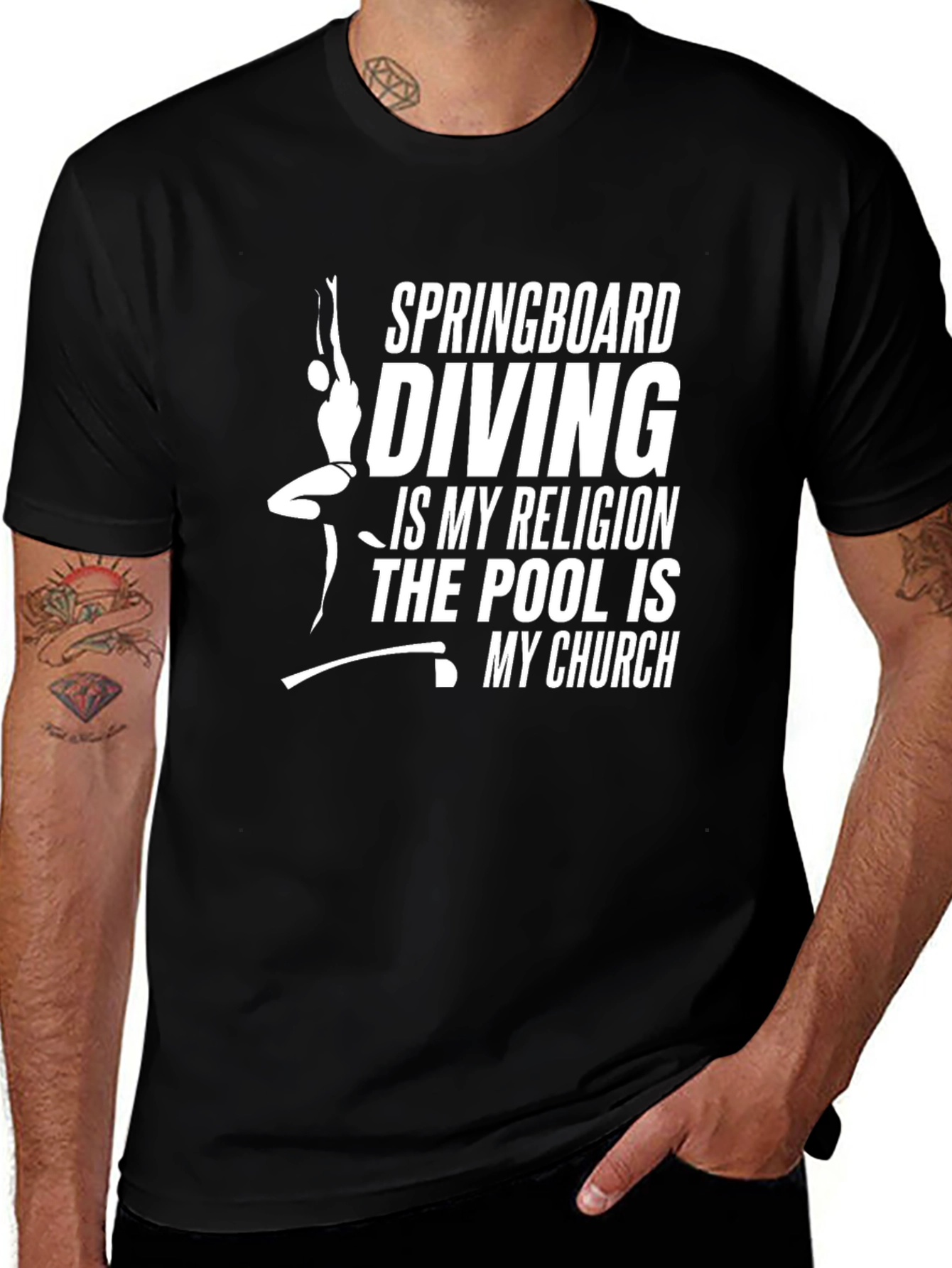 Variant 8 of Diving Religion T-Shirt - Pool is My Church