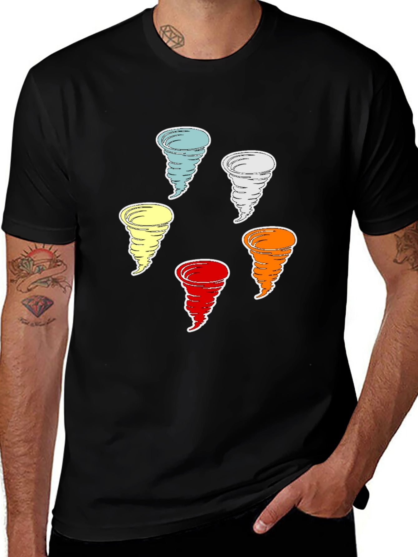 Variant 17 of Colorful Tornado T-Shirt - Unique Weather Graphic Tee