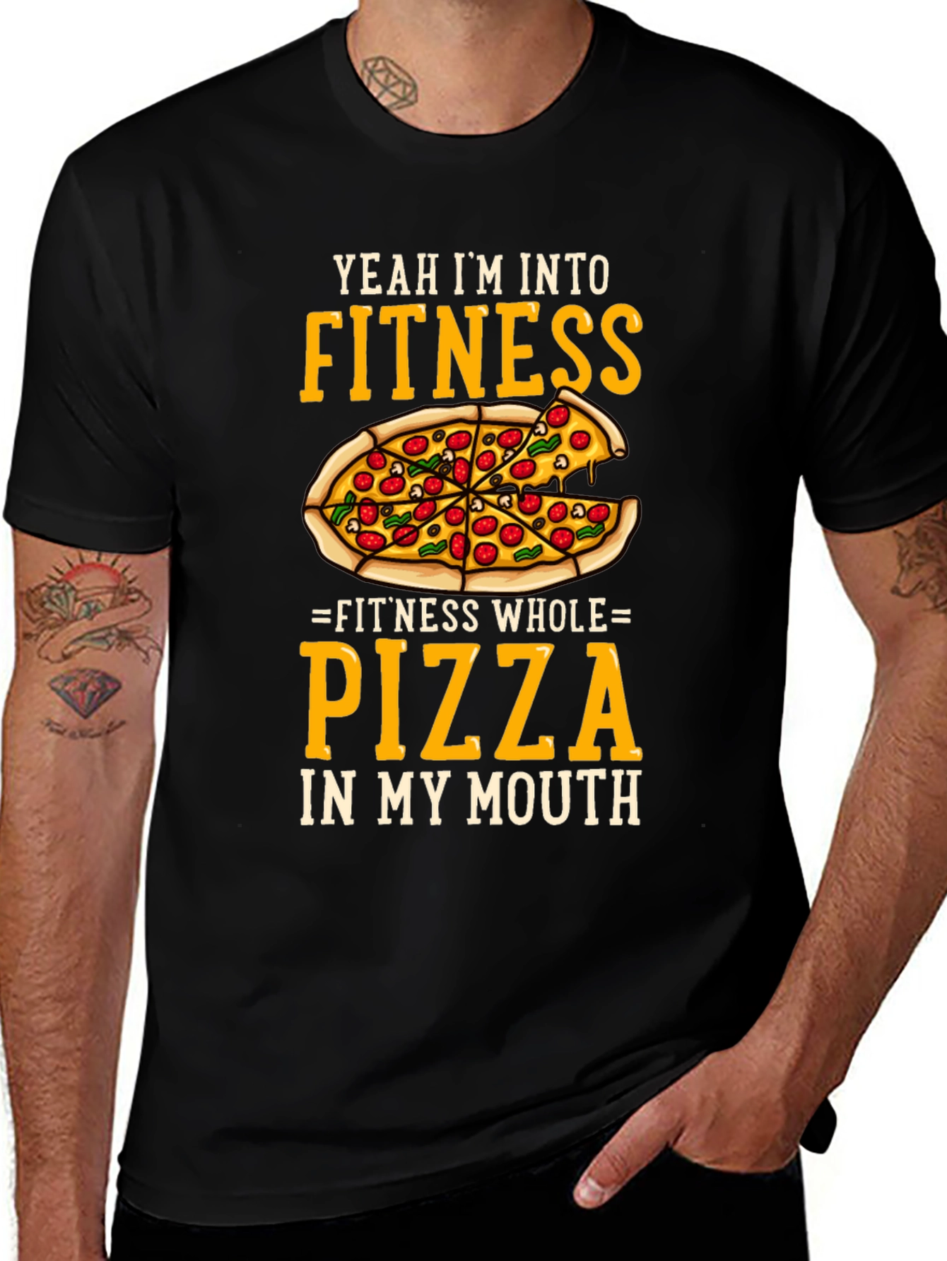 Variant 10 of Funny Pizza Fitness T-Shirt