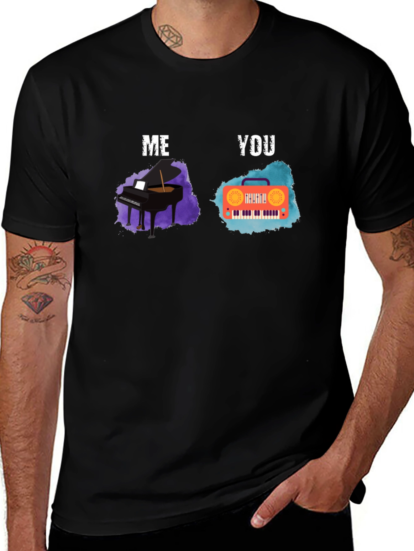 Musical Style T-Shirt - Me Piano, You Keyboard