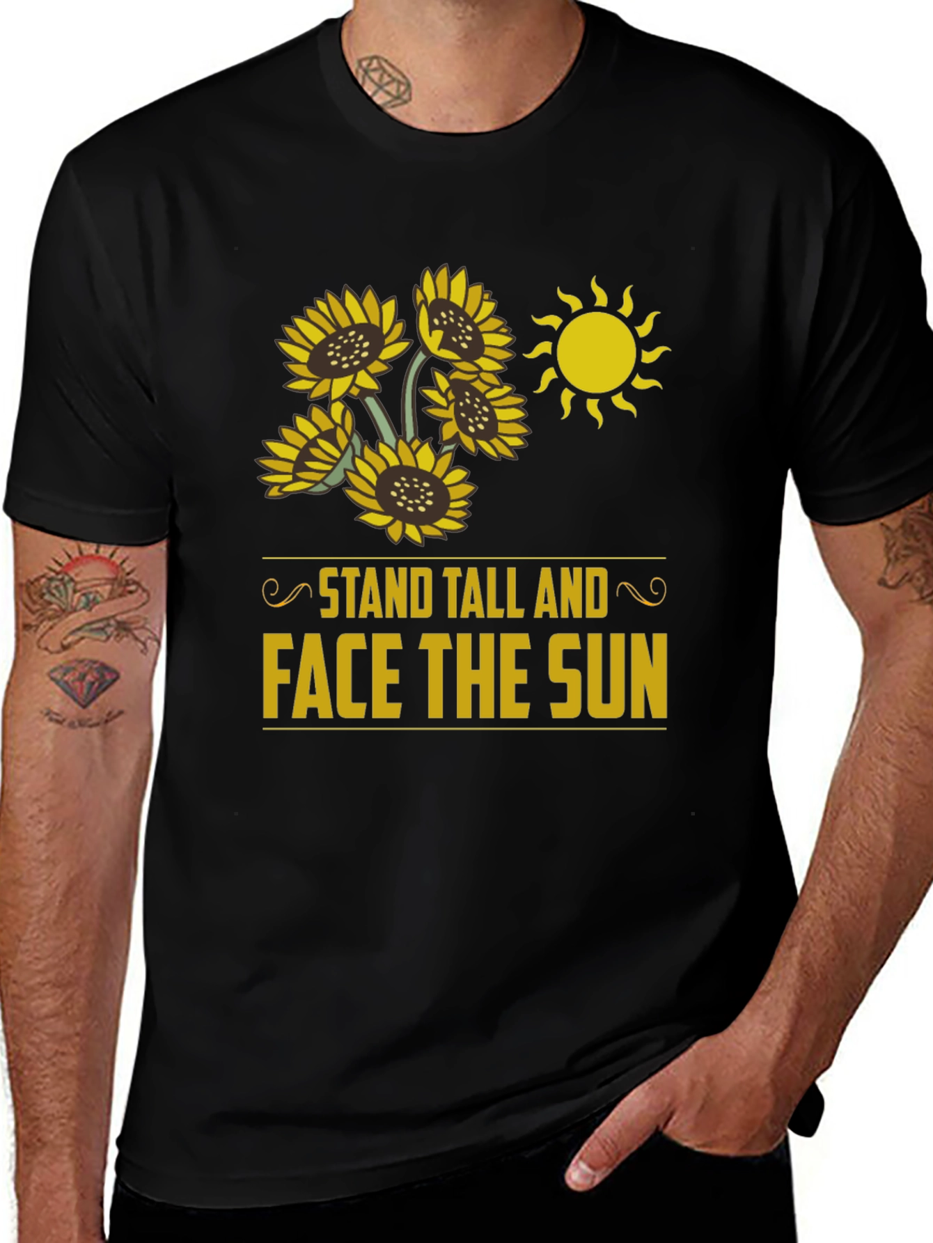 Variant 13 of Sunflower Stand Tall Face Sun Graphic Tee