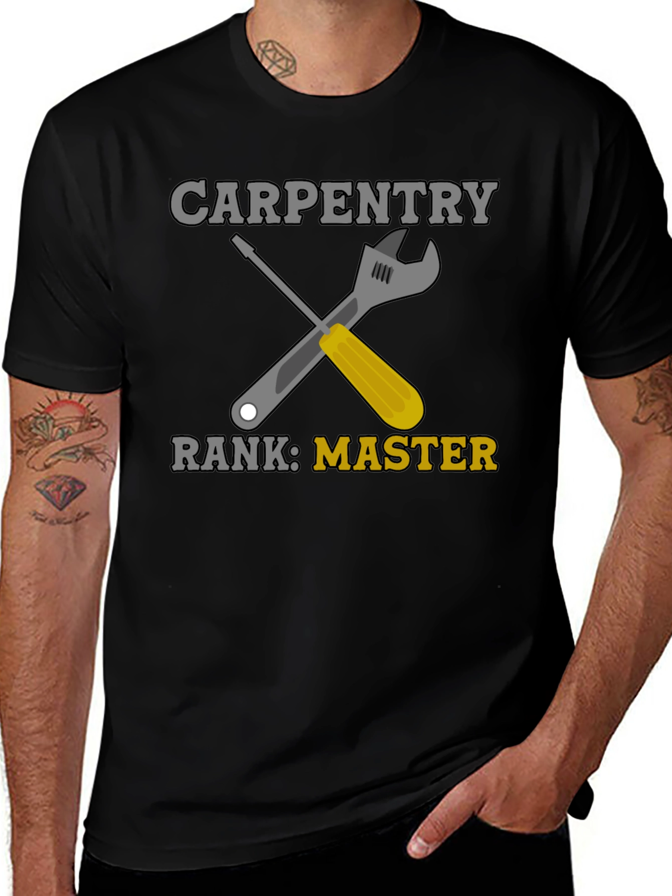 Variant 3 of Carpentry Master T-Shirt - Wrench & Screwdriver Design
