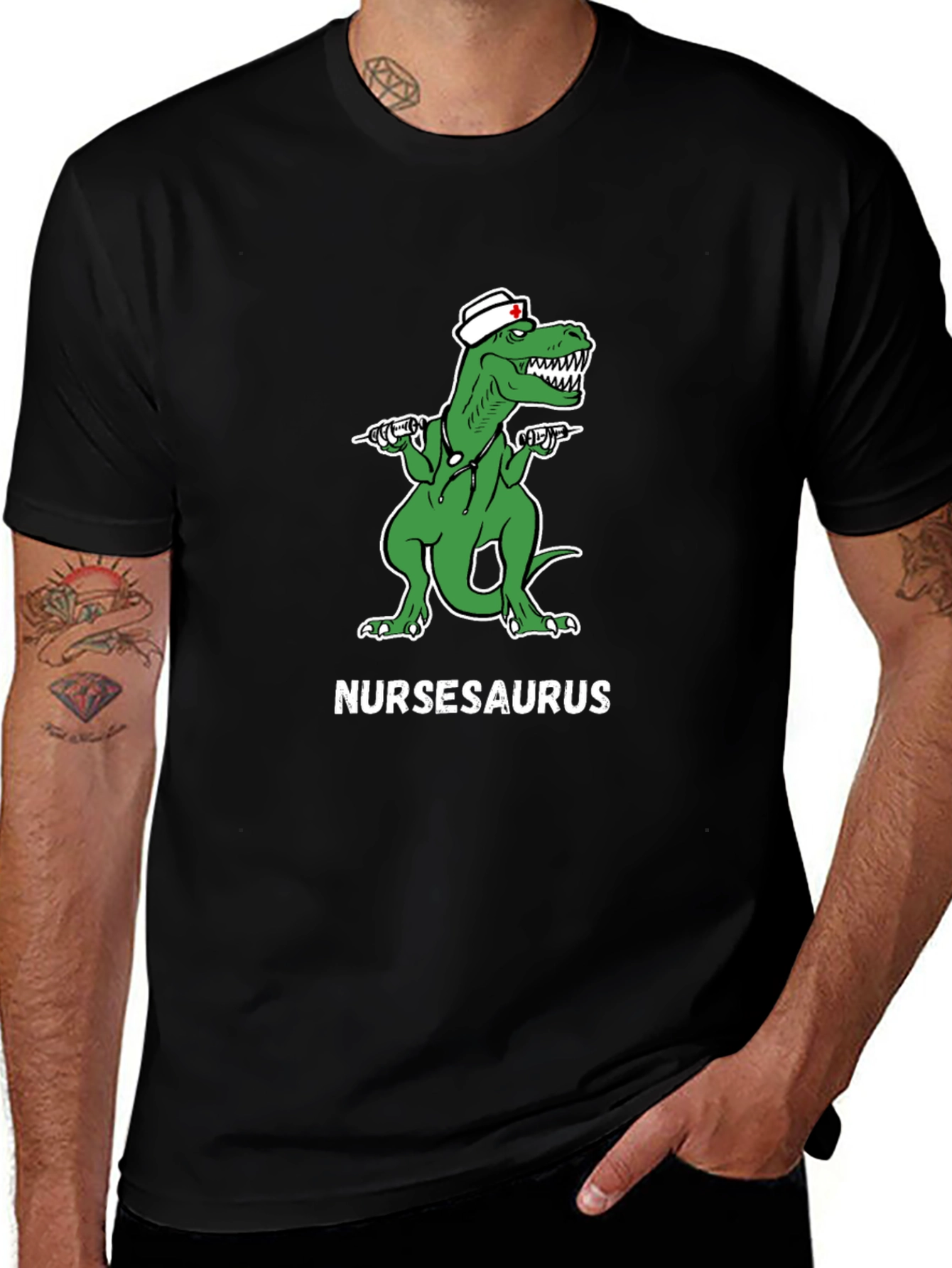Nursasaurus T-Shirt - Funny Nurse Dino Tee