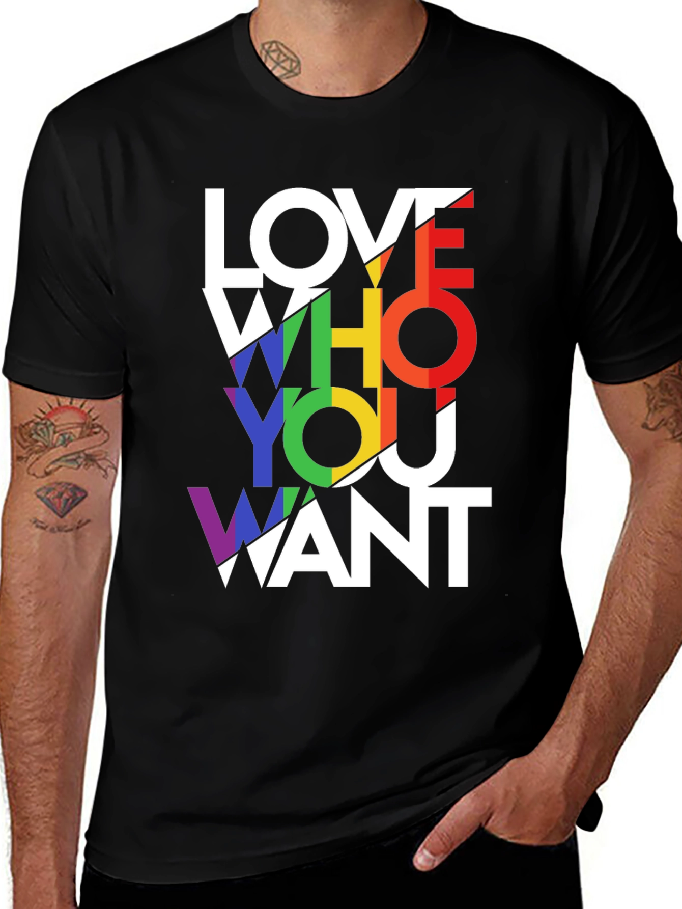 Variant 2 of Love Who You Want Graphic T-Shirt