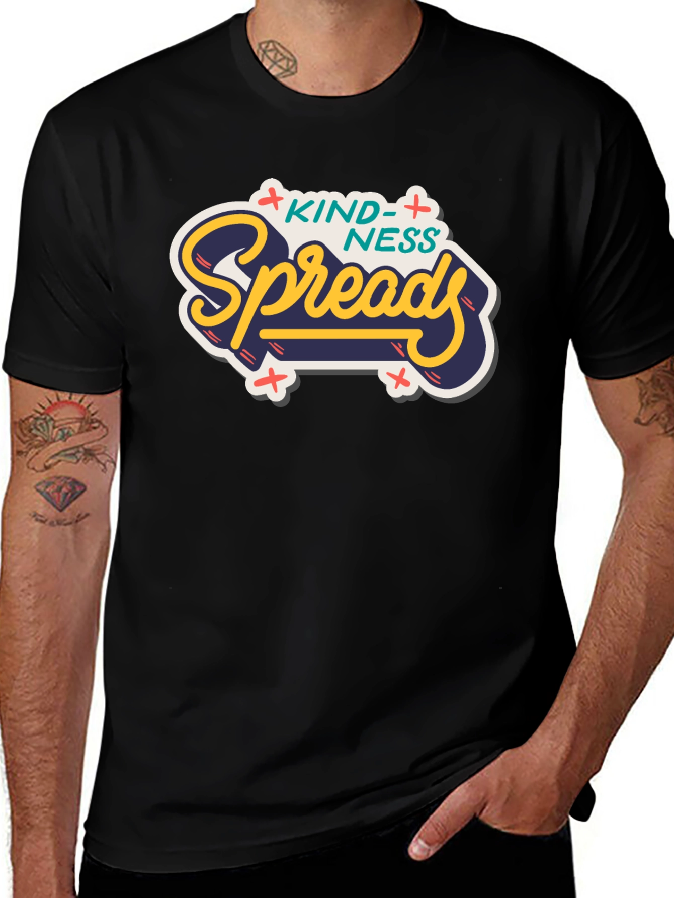Variant 17 of Kindness Spreads Graphic Tee - Black Casual T-Shirt