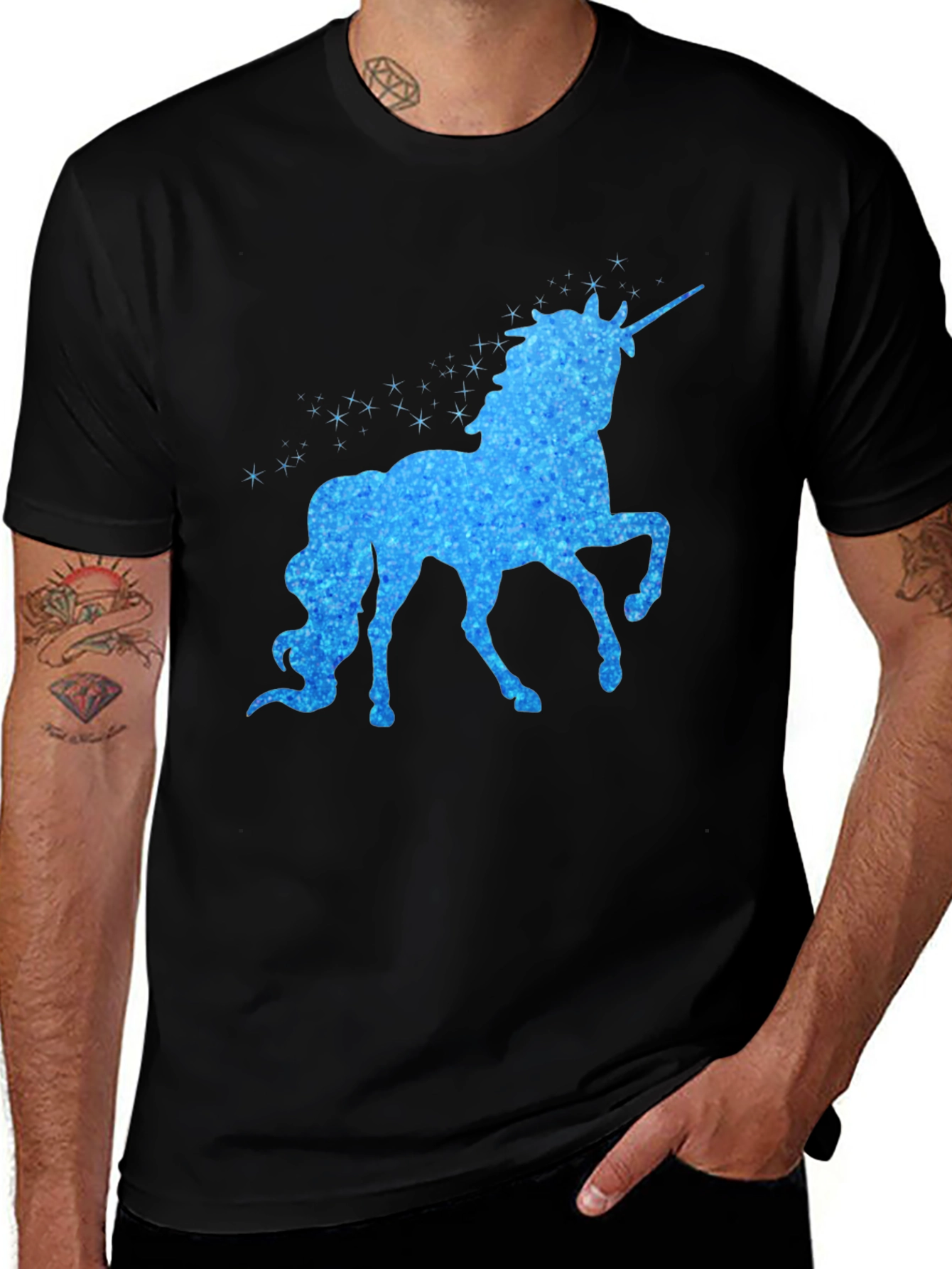 Variant 12 of Sparkling Unicorn Graphic T-Shirt - Black