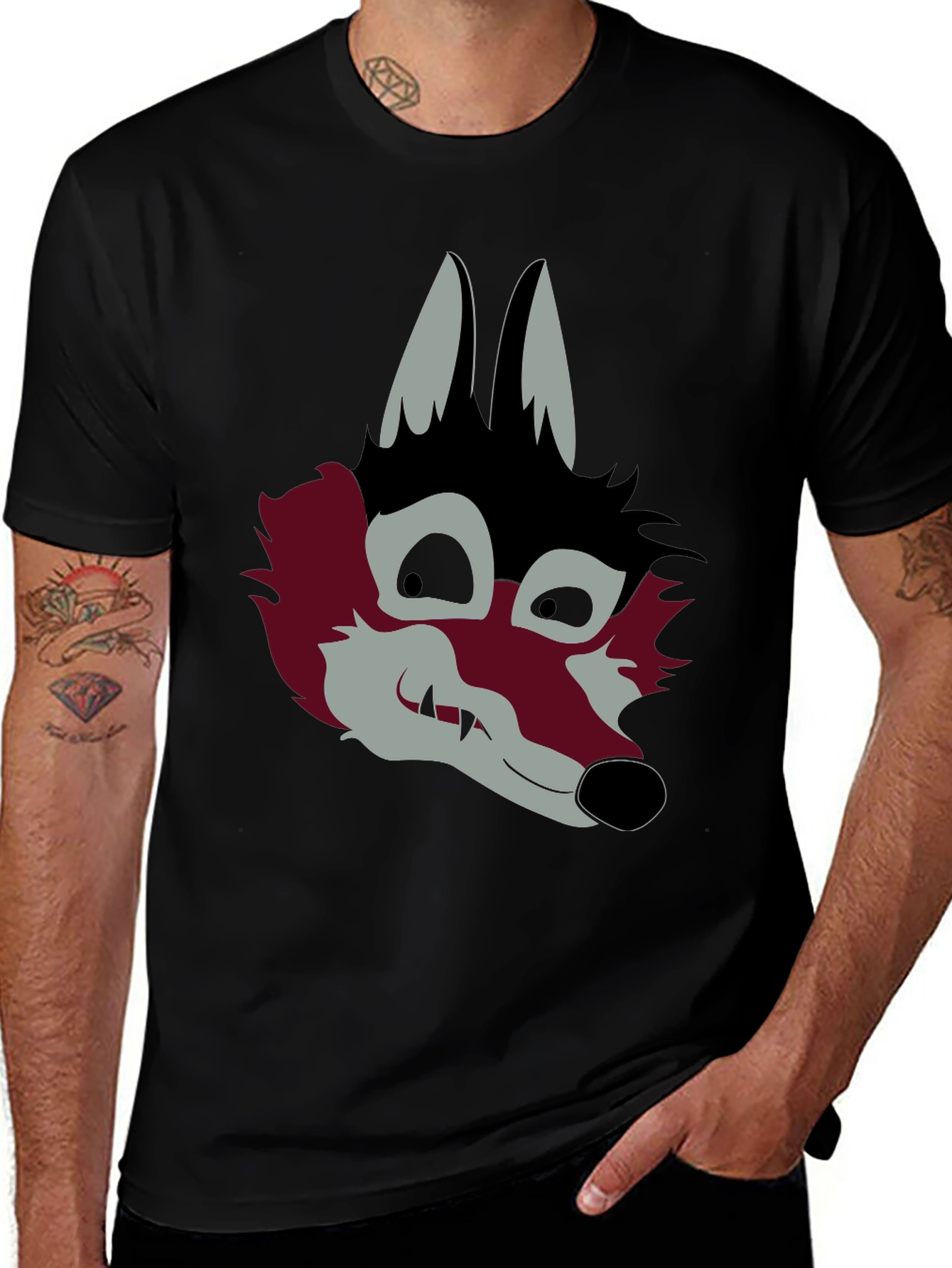 Variant 16 of Graphic Wolf Head Black T-Shirt