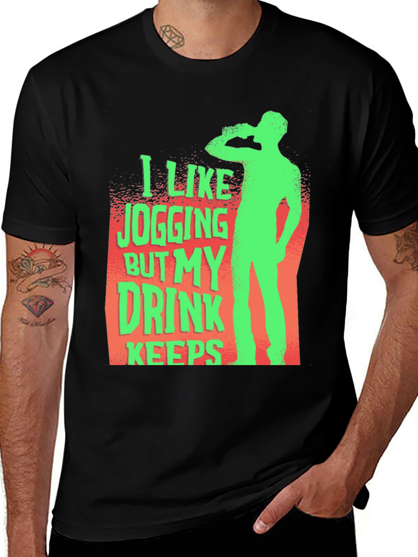 Variant 8 of Funny Jogging Drink Men's T-Shirt