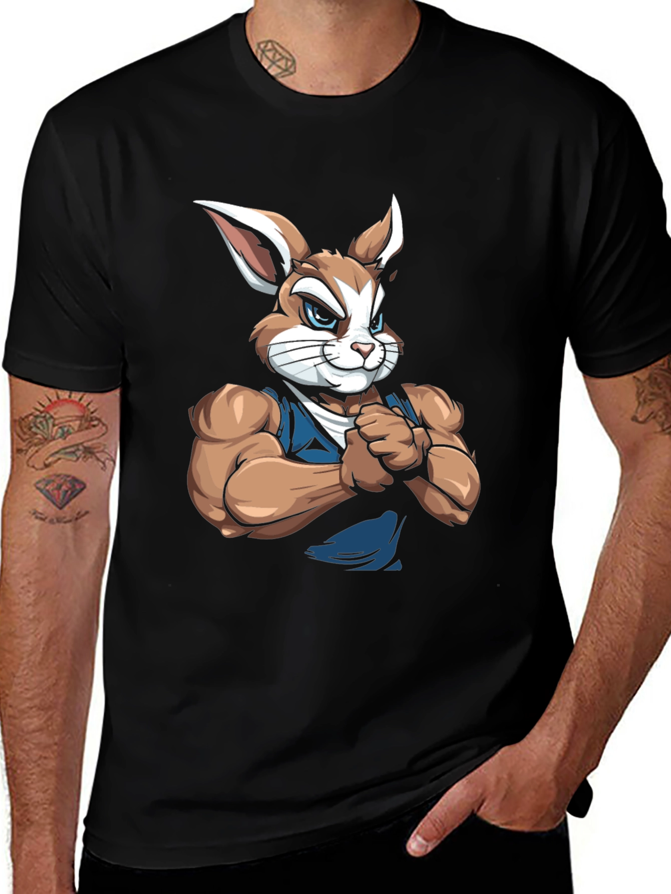 Variant 26 of Buff Bunny Graphic T-Shirt - Novelty Tee