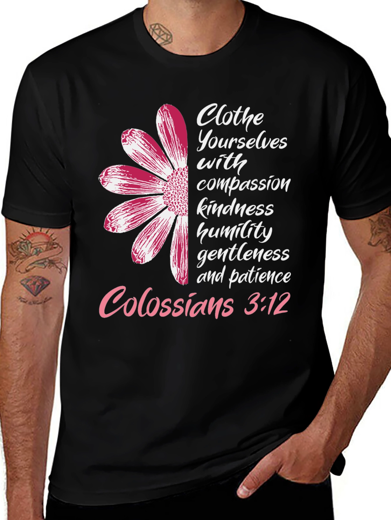 Floral Christian Colossians 3:12 T-Shirt