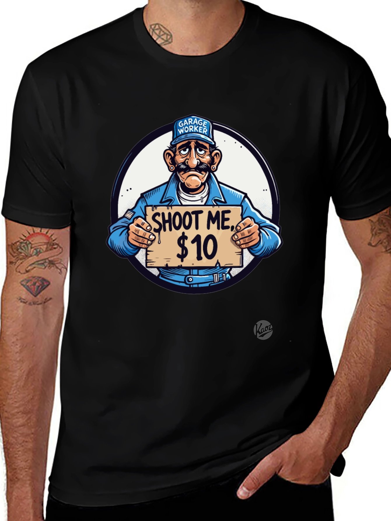 Variant 5 of Shoot Me $10 Graphic Tee - Funny Garage Worker Shirt