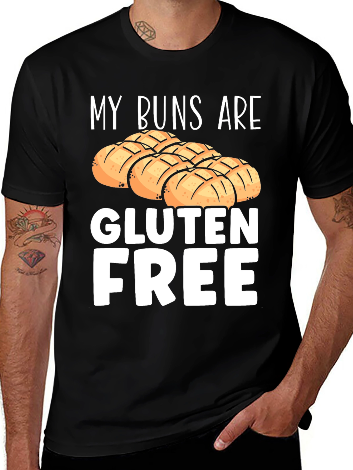 Variant 3 of Funny Gluten-Free Buns Graphic T-Shirt