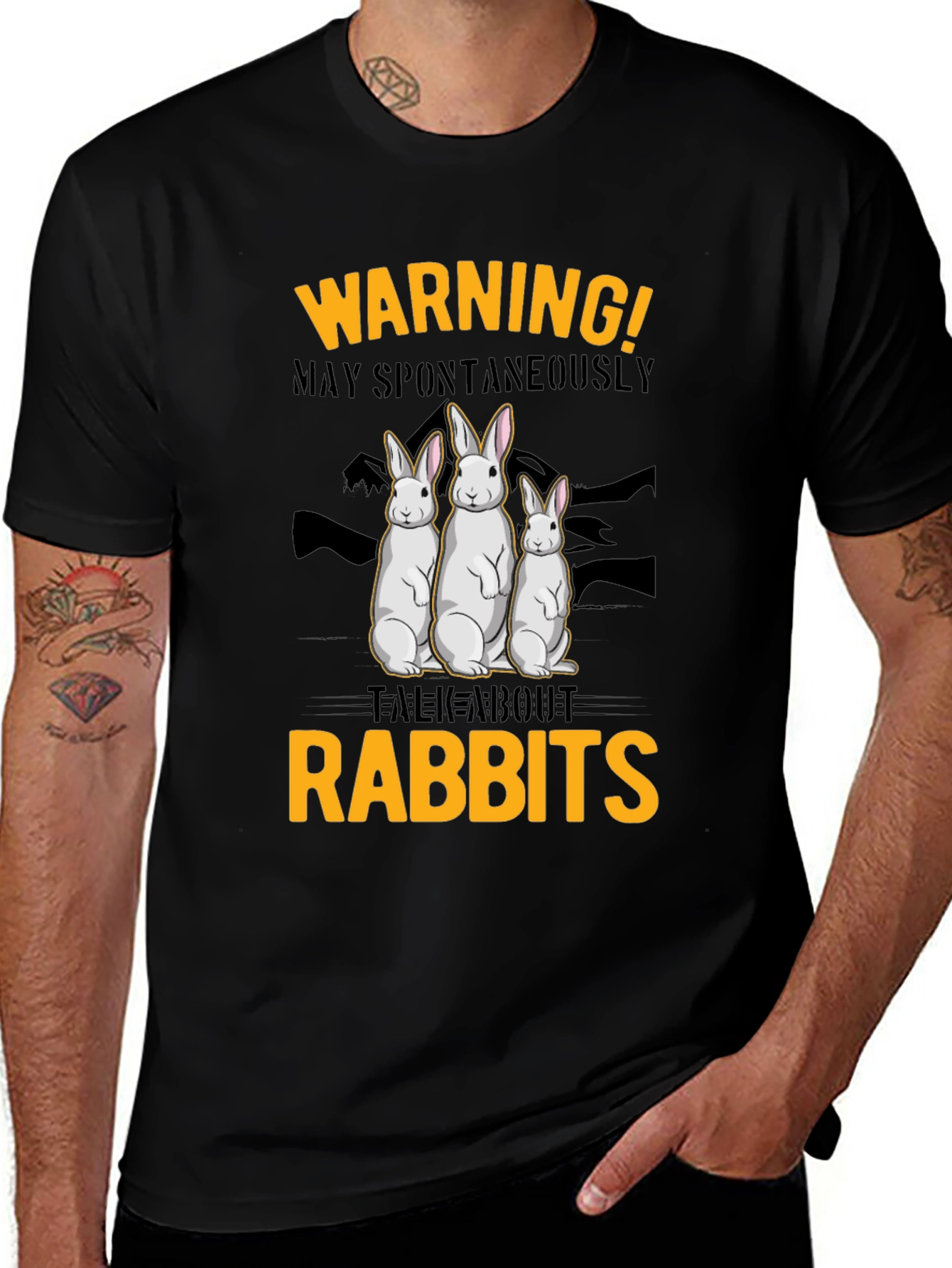 Variant 7 of Warning May Spontaneously Talk About Rabbits T-Shirt