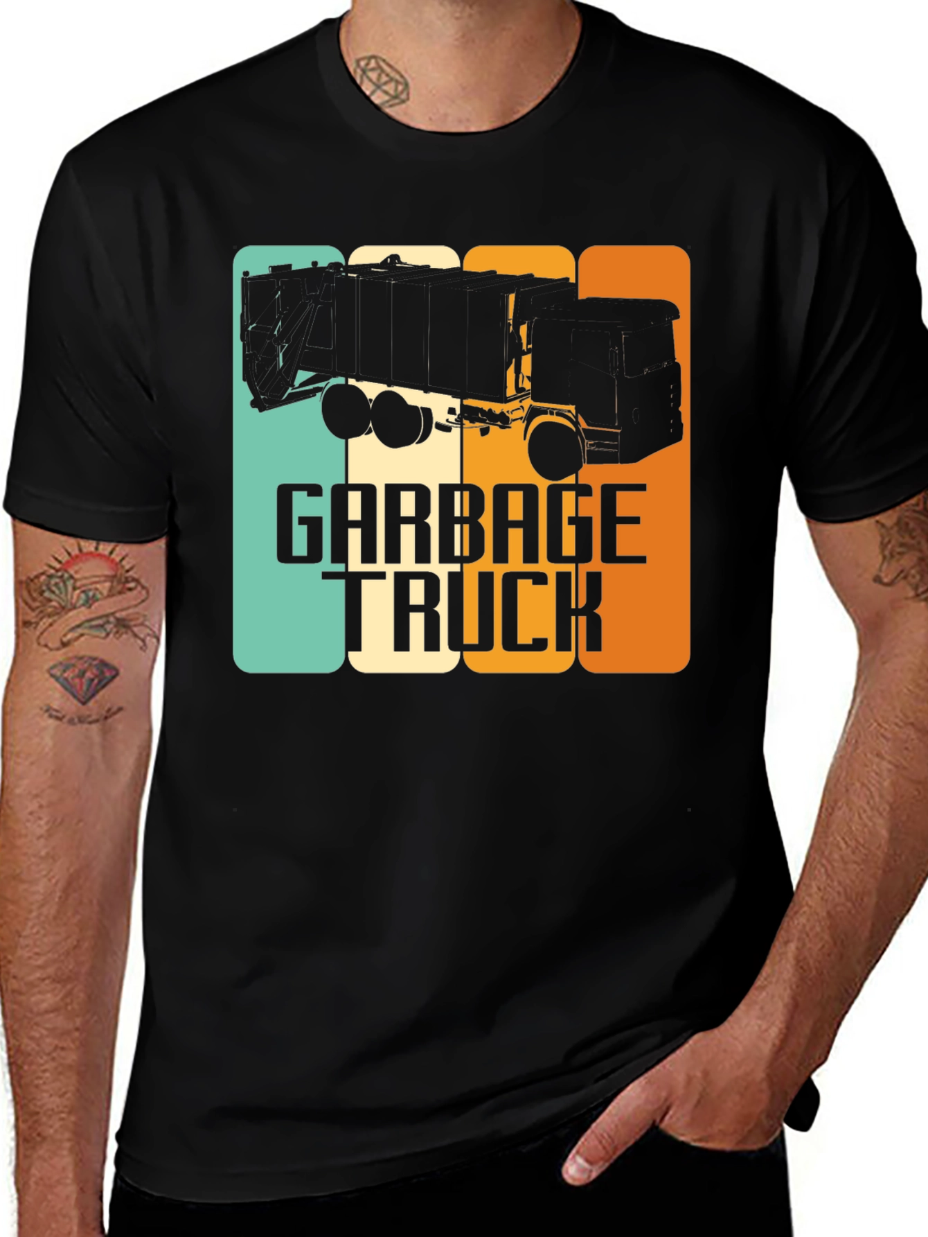 Variant 12 of Garbage Truck Retro Style T-Shirt