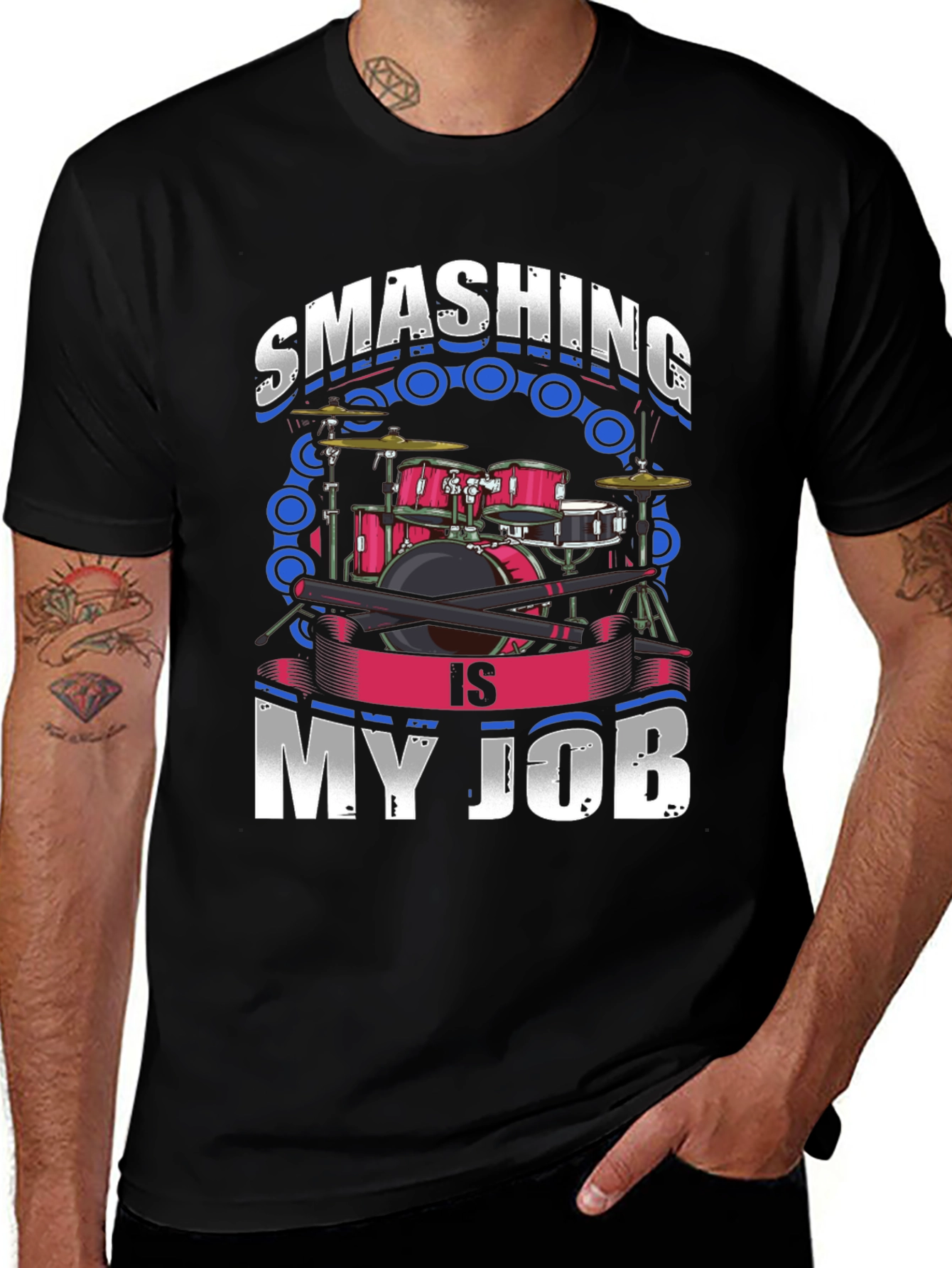 Variant 13 of Smashing is My Job Drummer T-Shirt