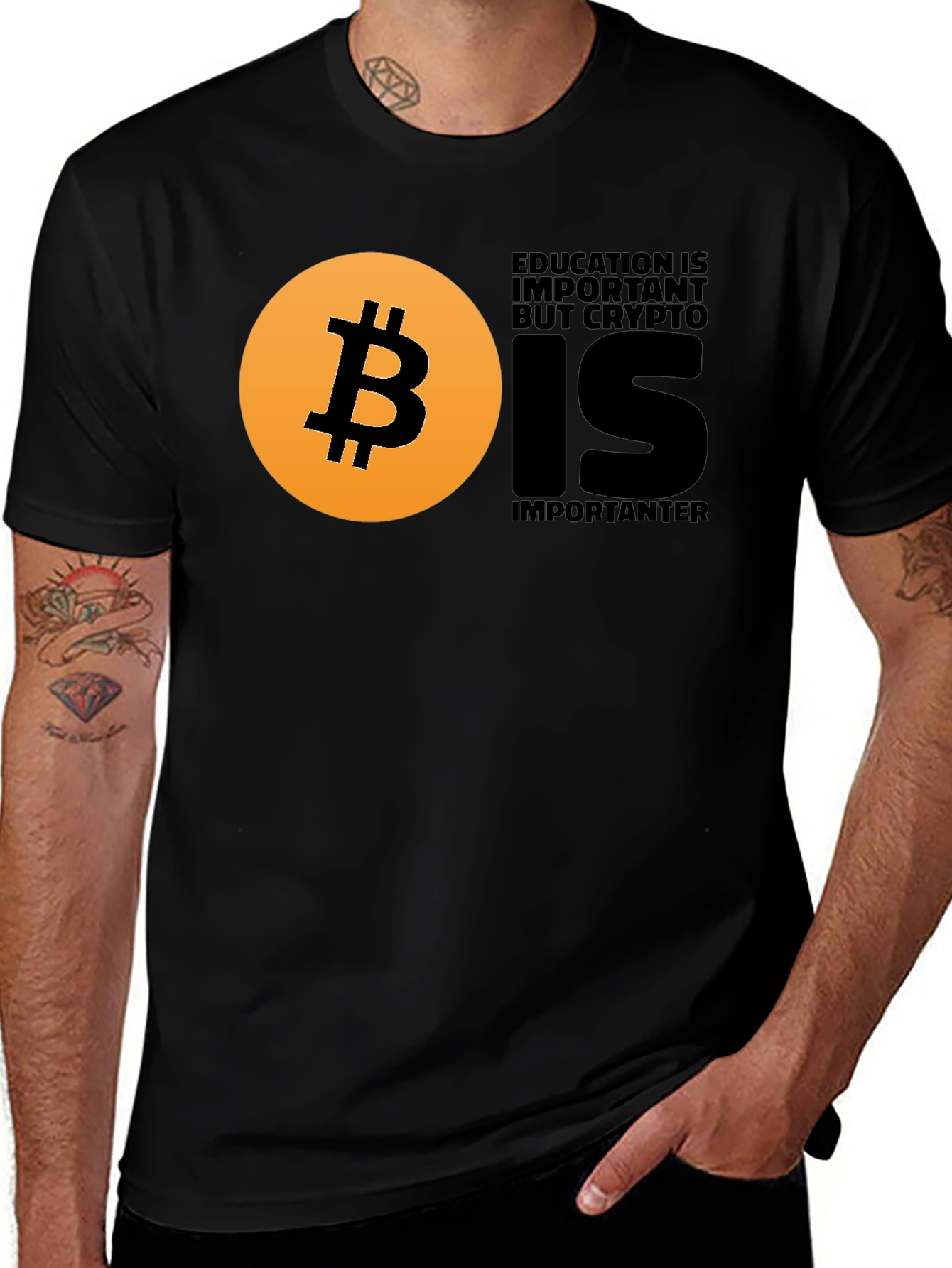 Variant 7 of Crypto Education T-Shirt - Bitcoin Design