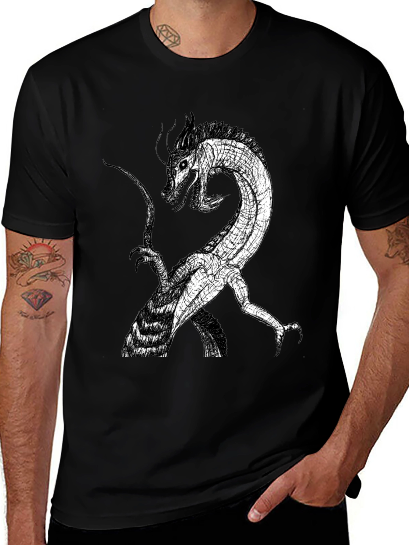 Variant 16 of Dragon Graphic Black T-Shirt