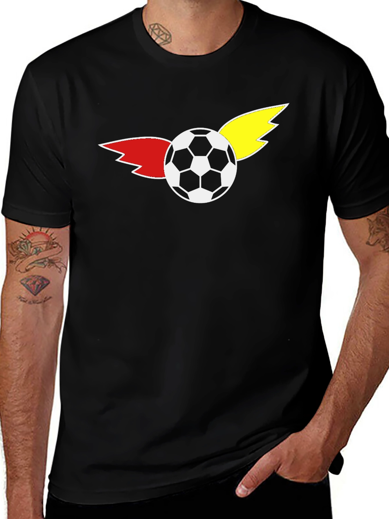 Variant 15 of Soccer Ball with Wings Graphic T-Shirt