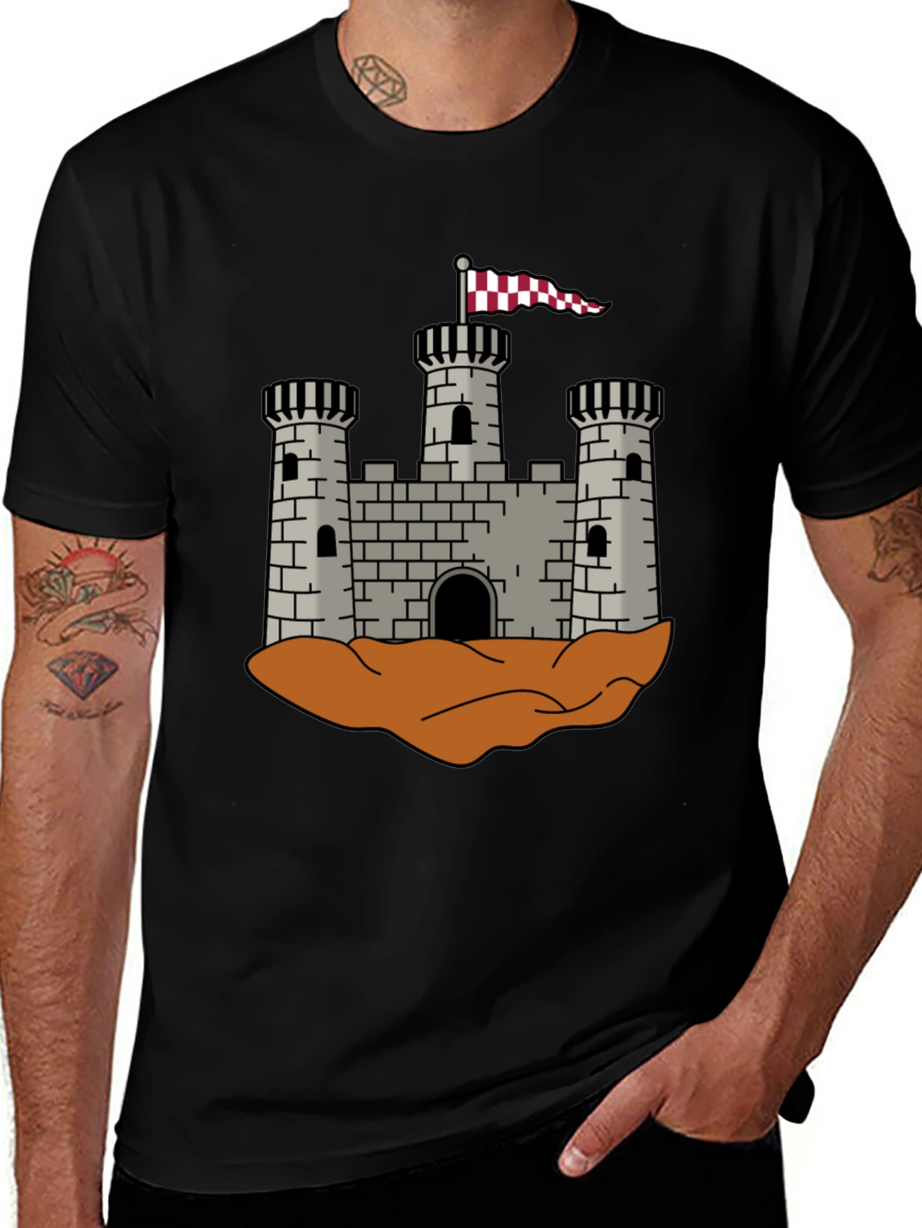 Castle Crest Graphic T-Shirt - Black