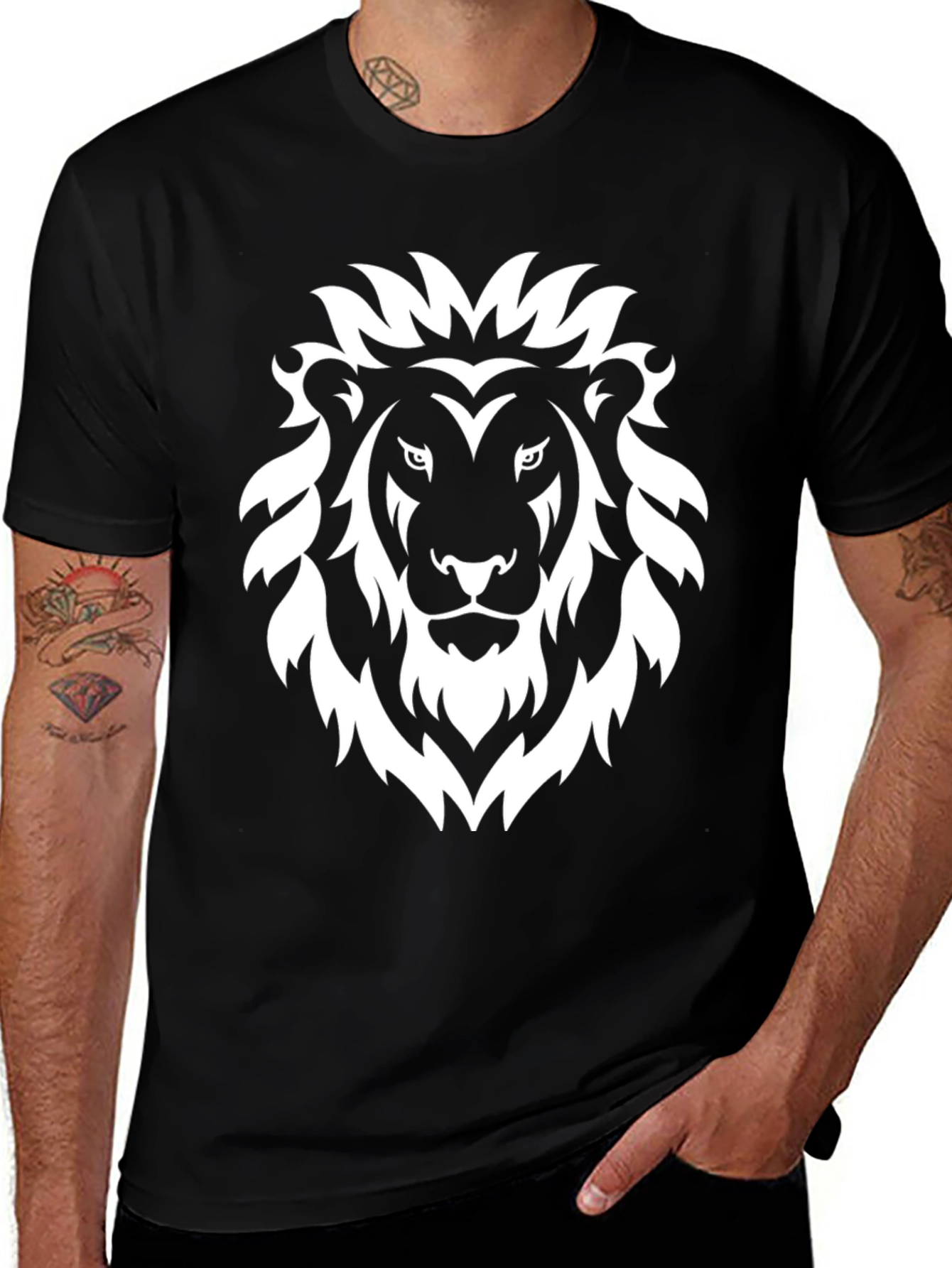Variant 14 of Lion Graphic Tee - Bold Black T-Shirt