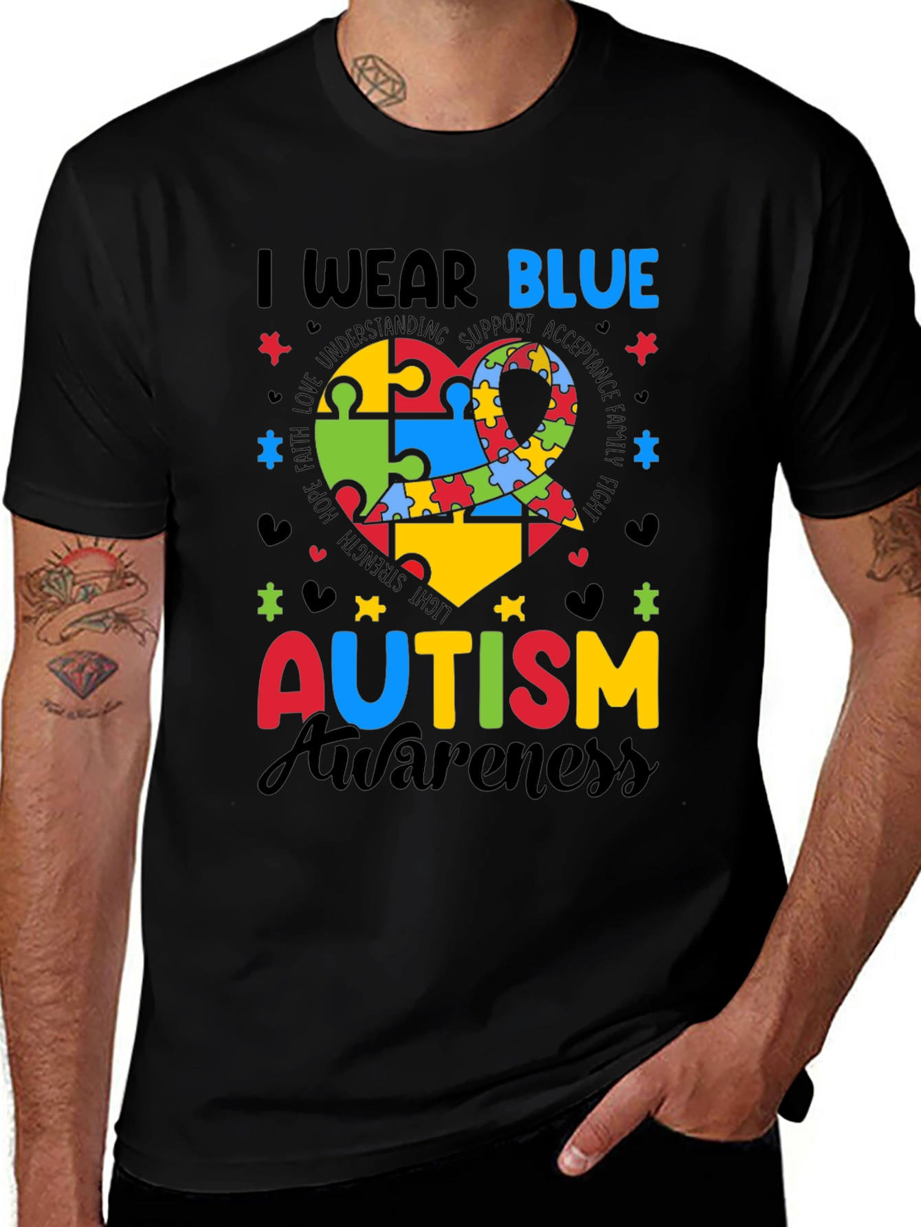Variant 29 of Autism Awareness T-Shirt - I Wear Blue