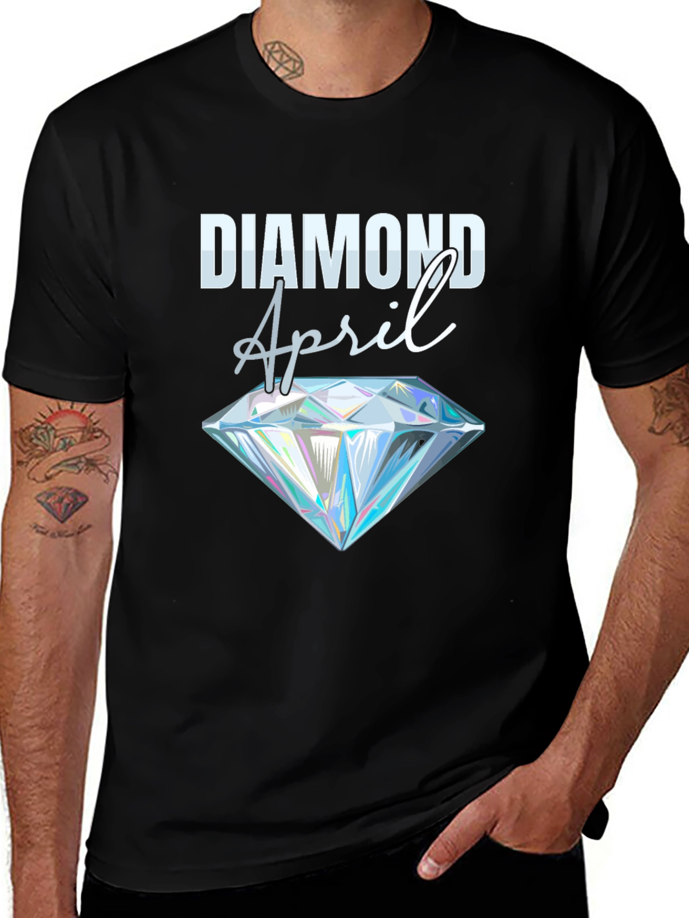 Variant 19 of Diamond April Black Graphic Tee