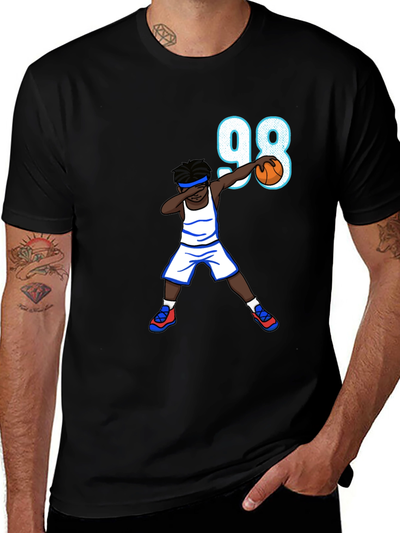Variant 2 of Basketball Dab Black T-Shirt
