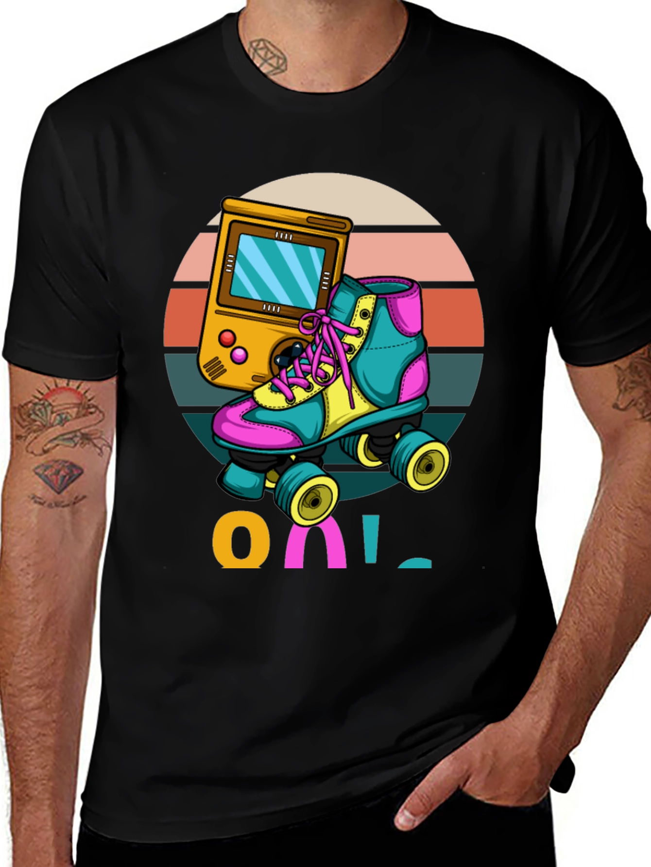 Variant 12 of Retro Game & Roller Skate Graphic T-Shirt
