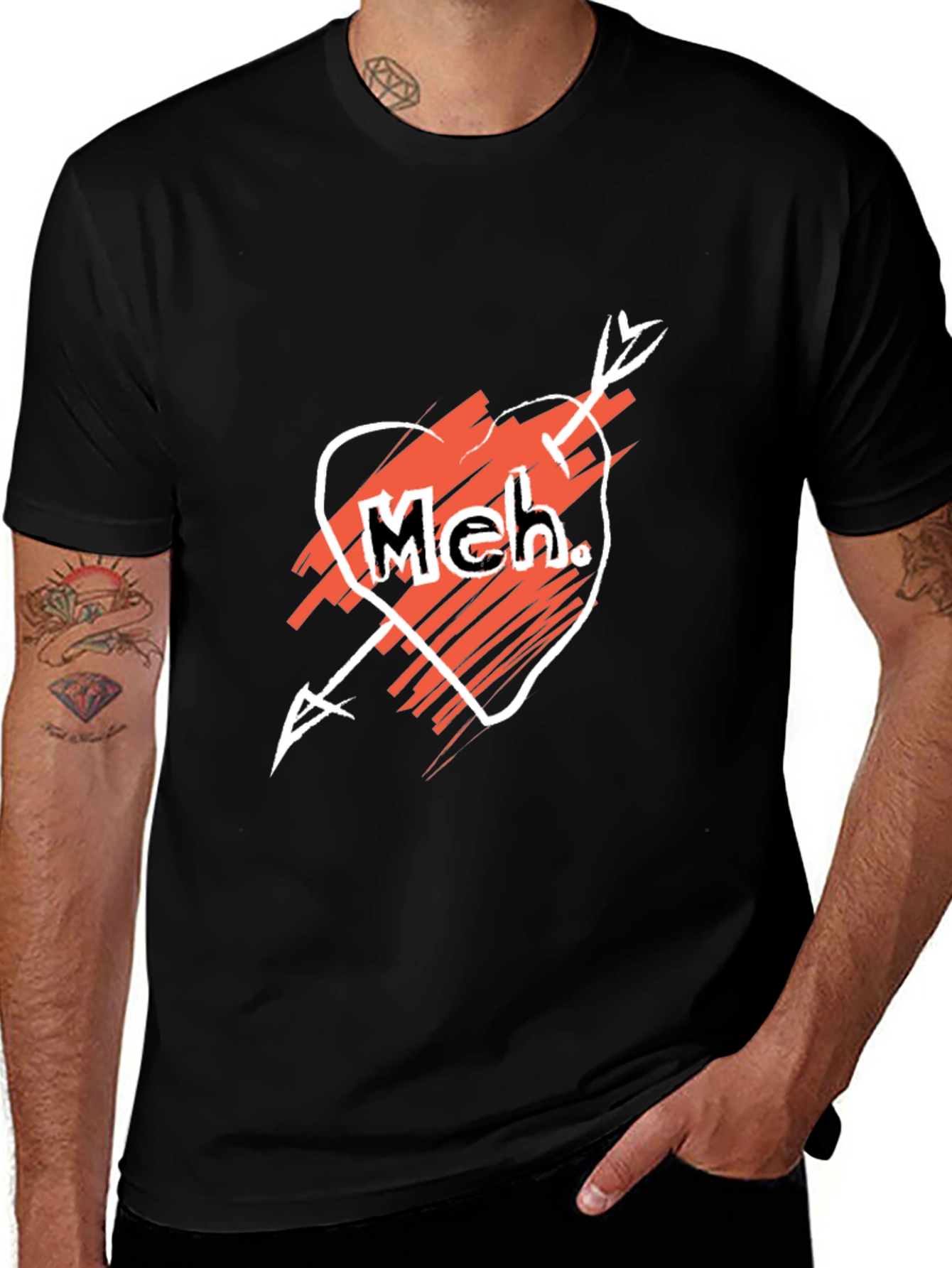 Variant 28 of Meh. Heart Graphic T-Shirt - Casual Style