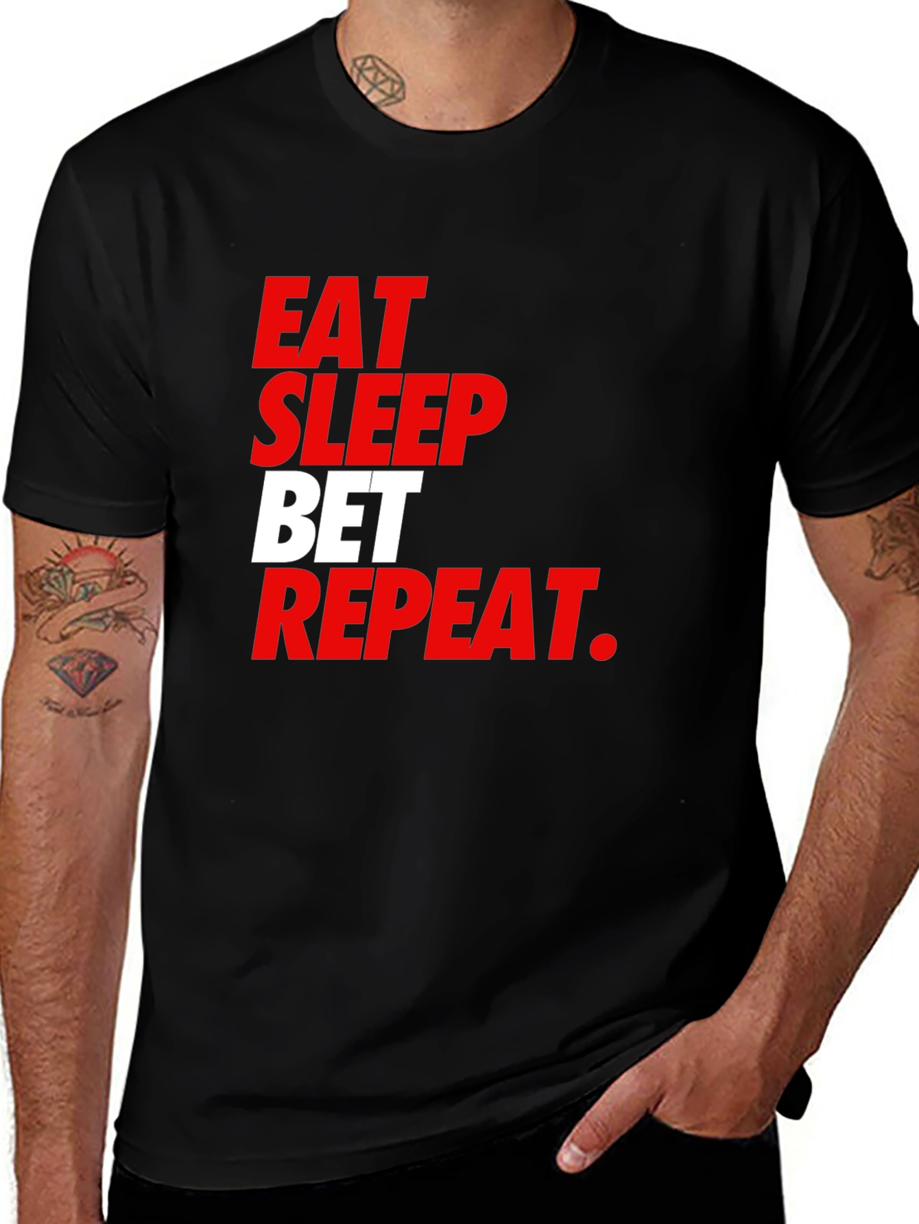 Variant 7 of Eat Sleep Bet Repeat Graphic Tee