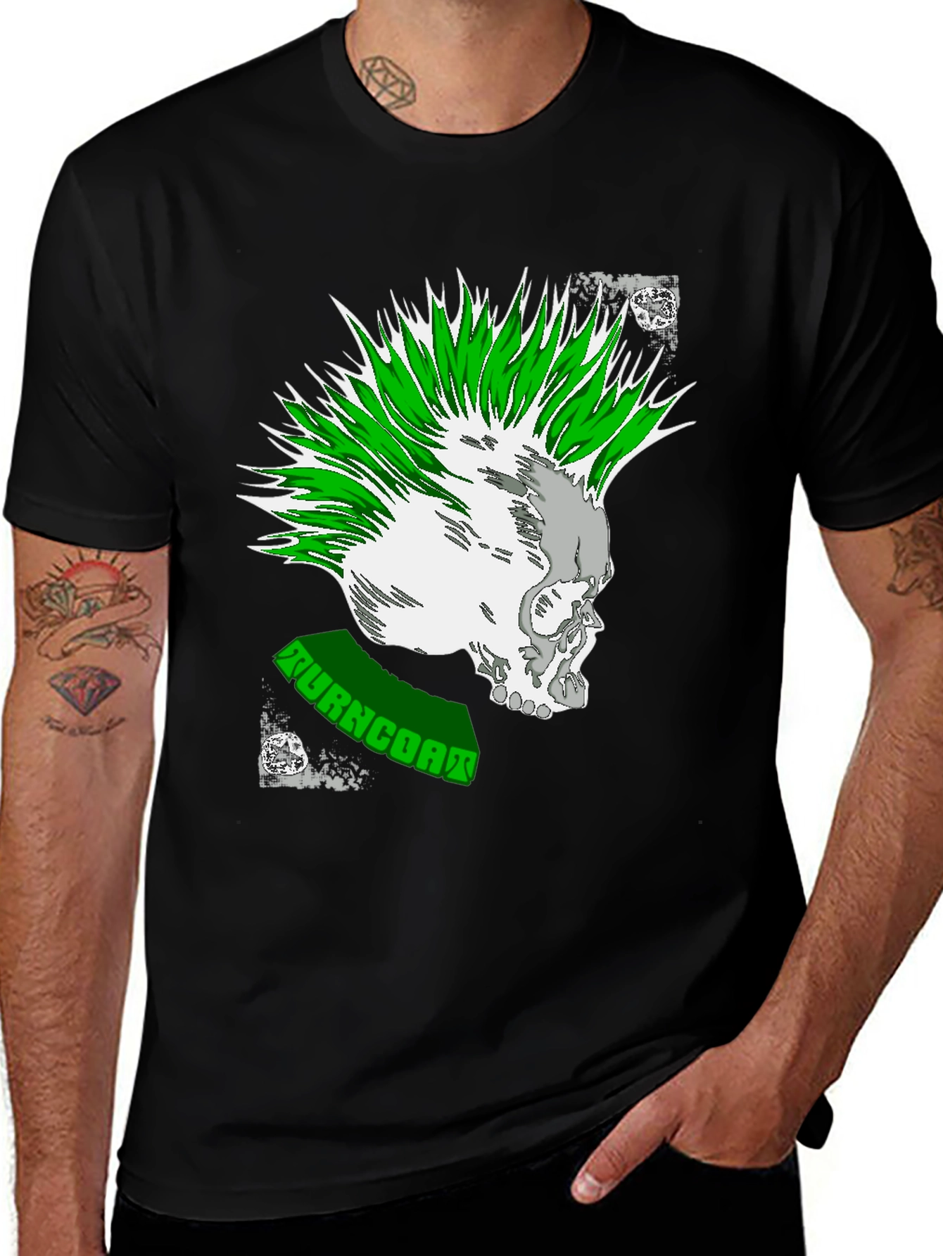 Variant 4 of Punk Rock Skull Graphic Tee - Turncoat Band Shirt