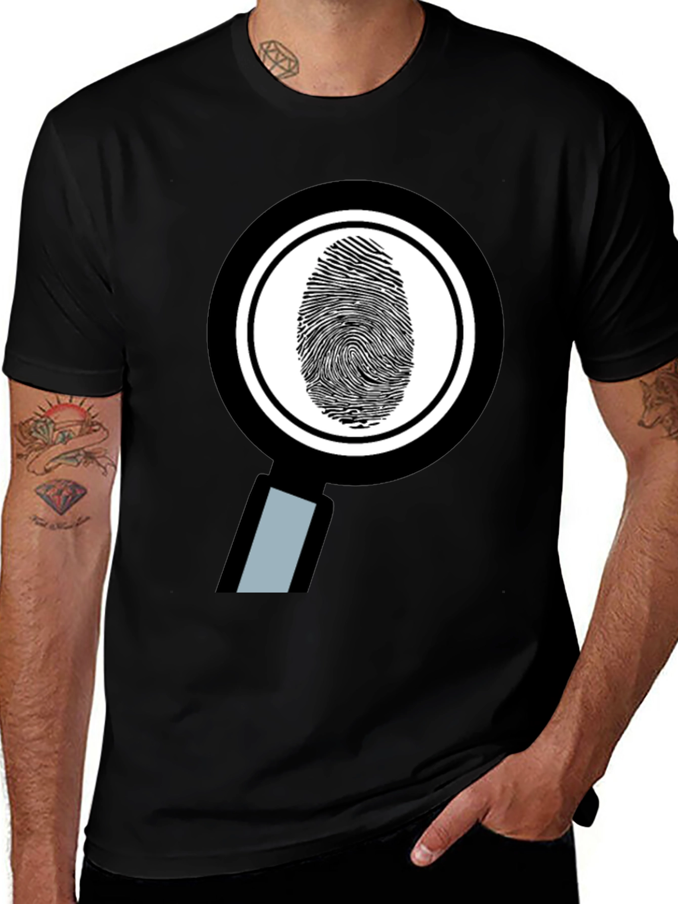 Variant 4 of Fingerprint Magnifying Glass Graphic Tee